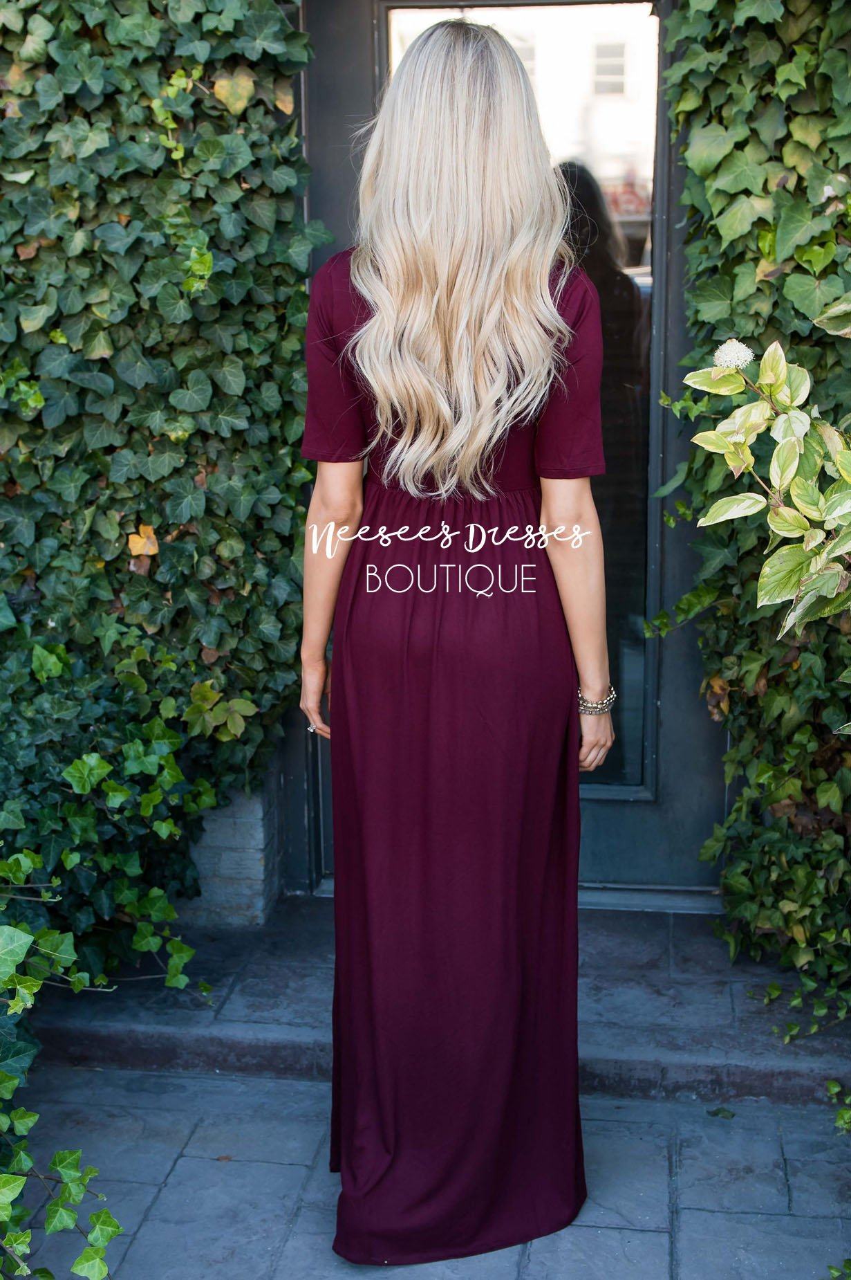 The Ritchie 3/4 Length Sleeve Maxi Dress Modest Dresses vendor-unknown