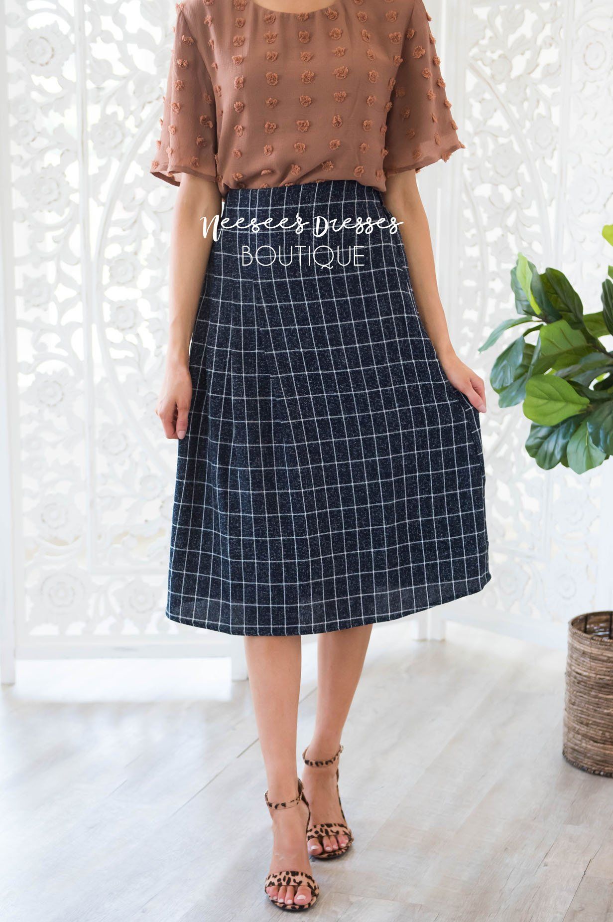 You Had Me at Plaid Skirt Modest Dresses vendor-unknown