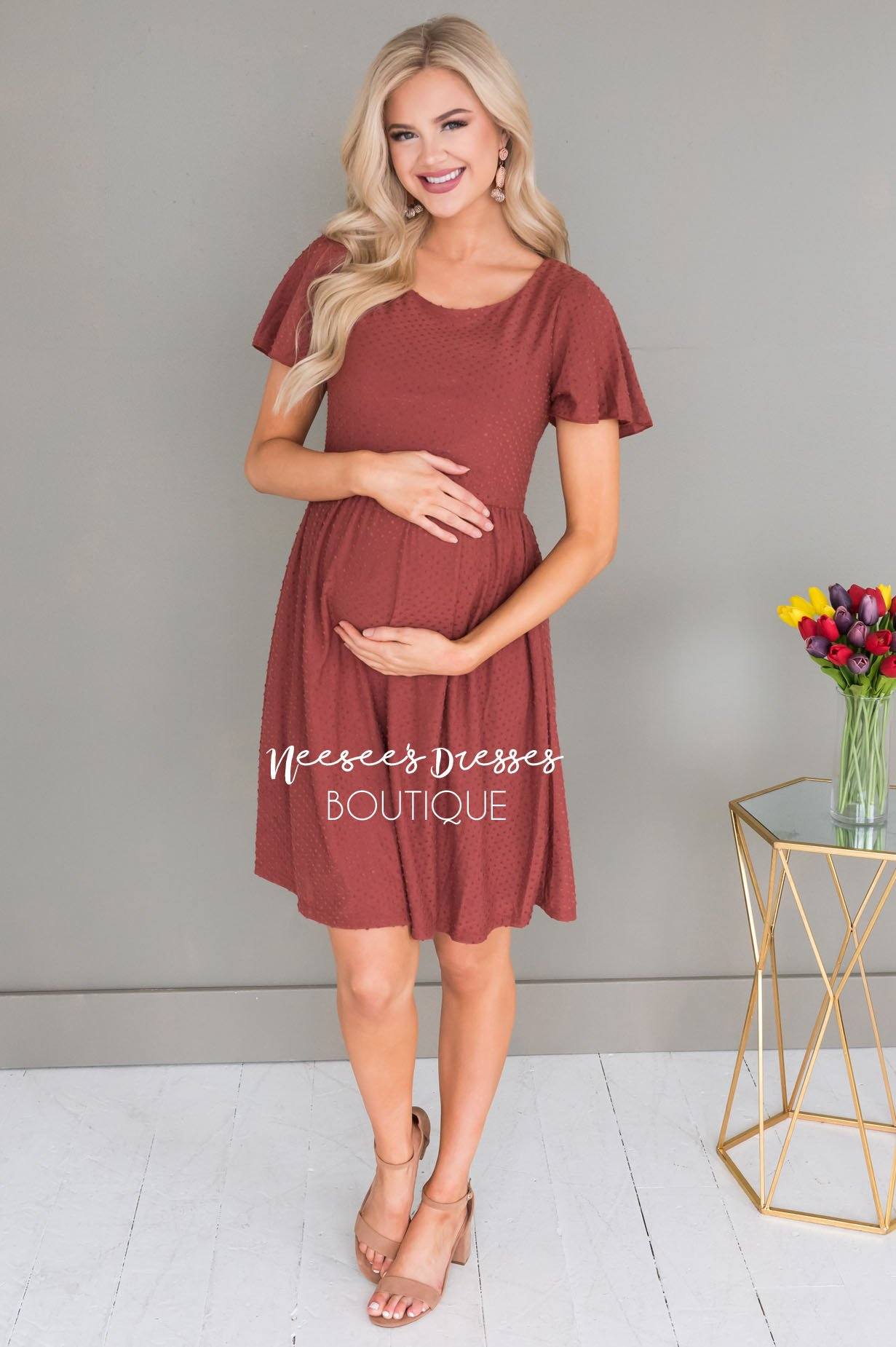 The Zoey Swiss Dot Modest Dresses vendor-unknown