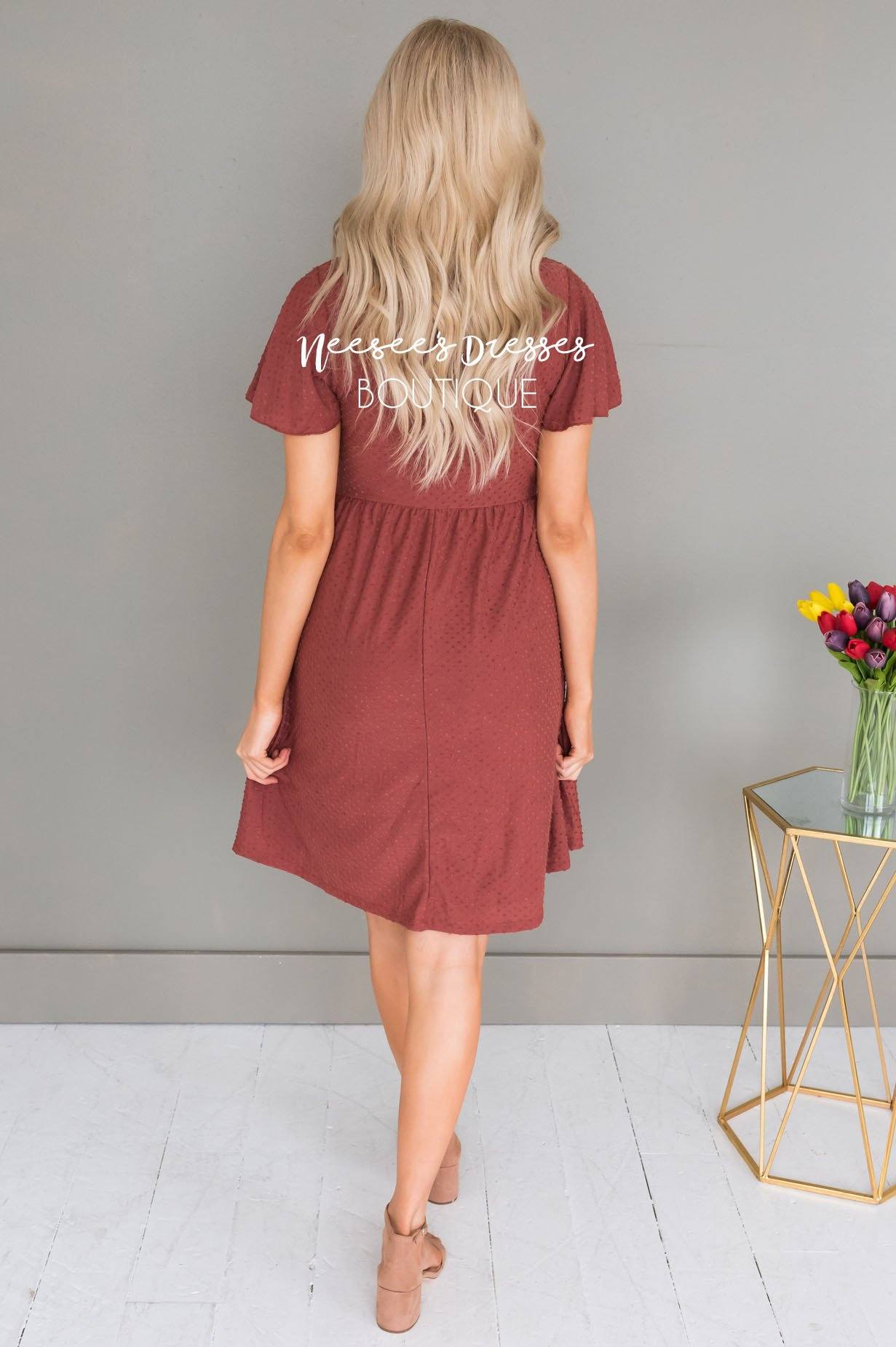 The Zoey Swiss Dot Modest Dresses vendor-unknown