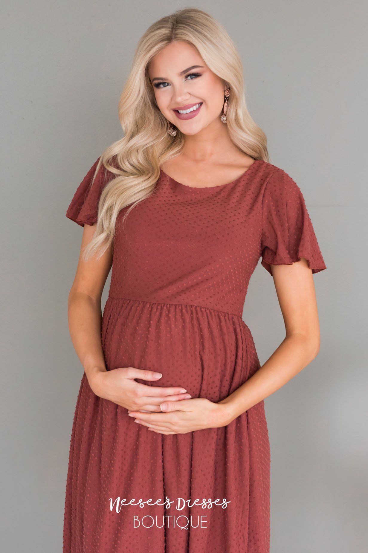 The Zoey Swiss Dot Modest Dresses vendor-unknown