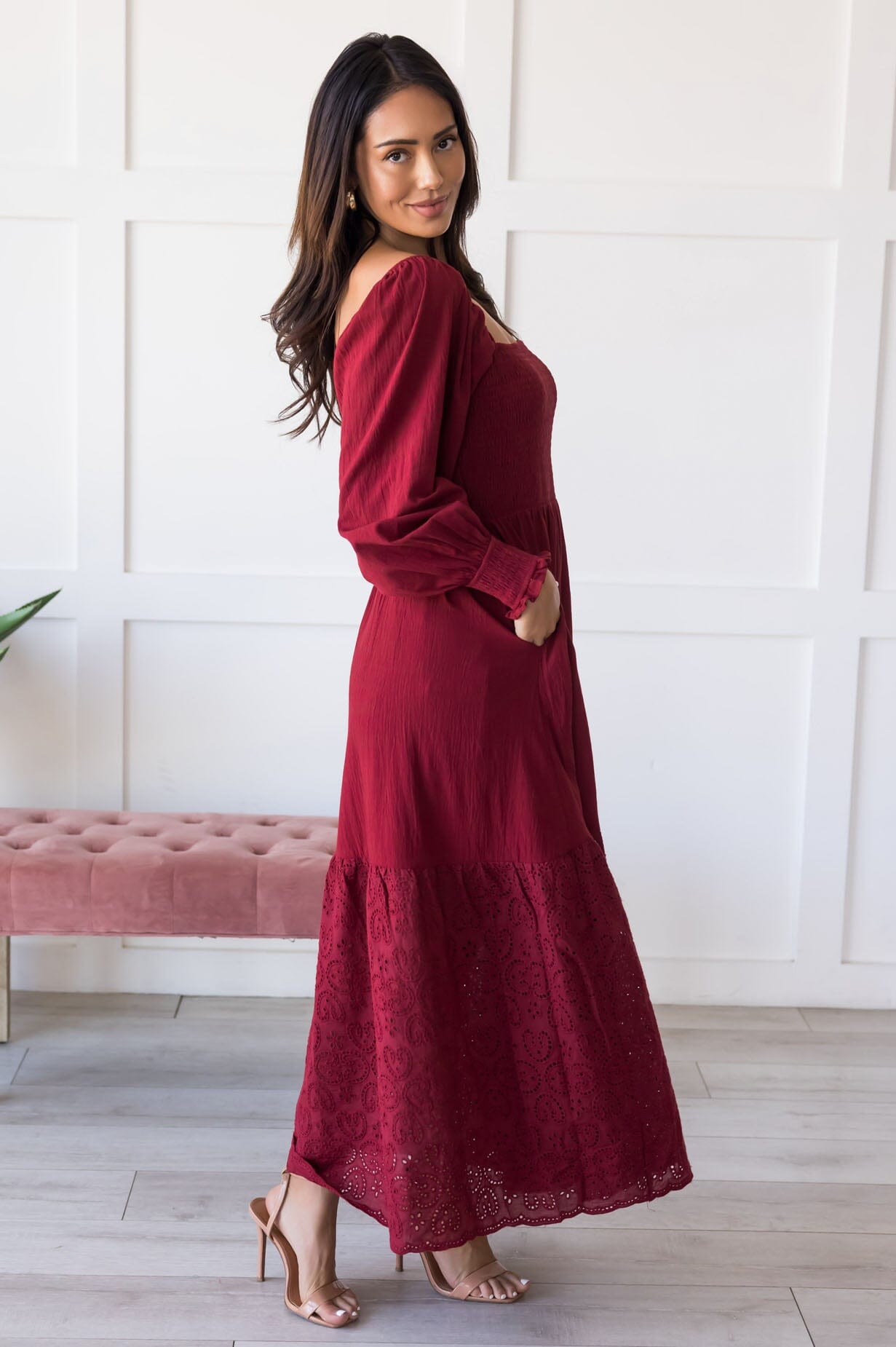 The Emalee Modest Eyelet Dress