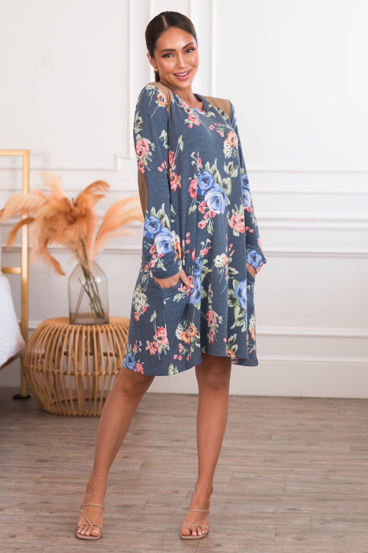 Winter Blooms Modest Tunic Modest Dresses vendor-unknown 