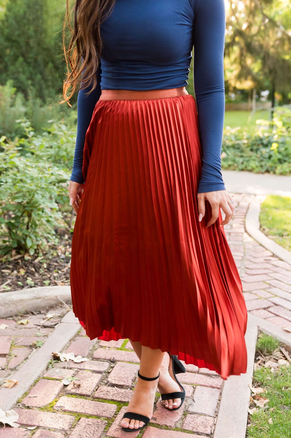 Searching For Sunset Modest Pleat Skirt Skirts vendor-unknown 