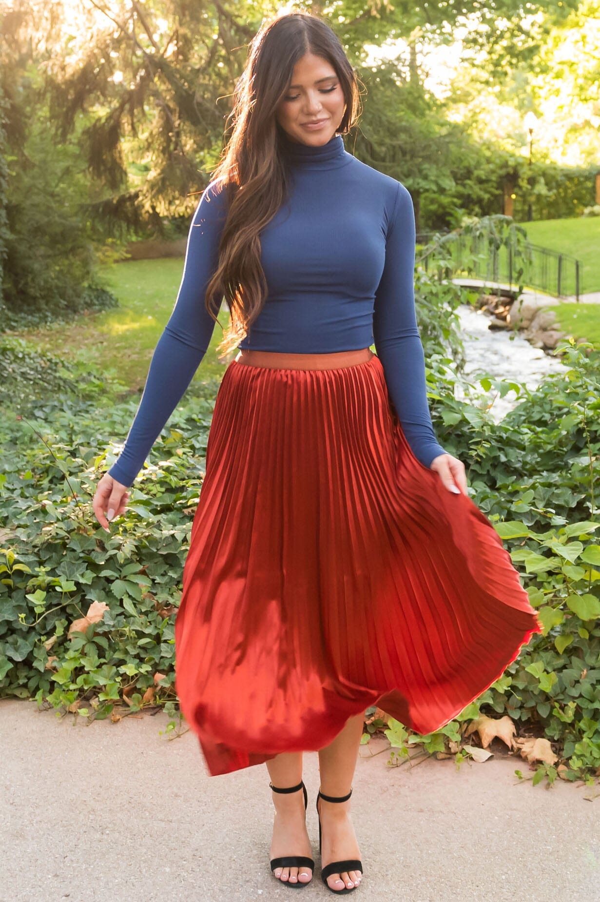 Searching For Sunset Modest Pleat Skirt Skirts vendor-unknown 