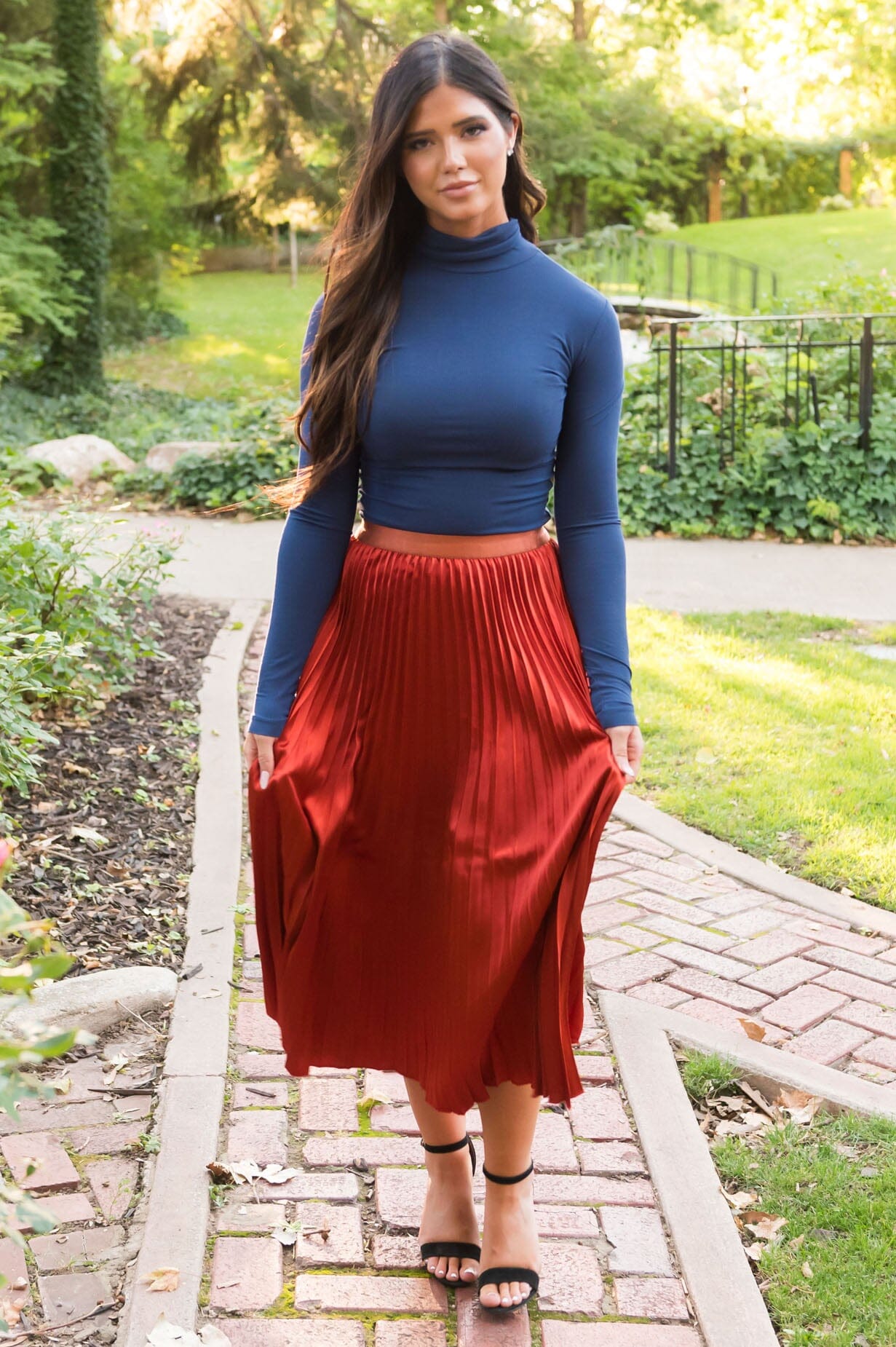 Searching For Sunset Modest Pleated Skirt
