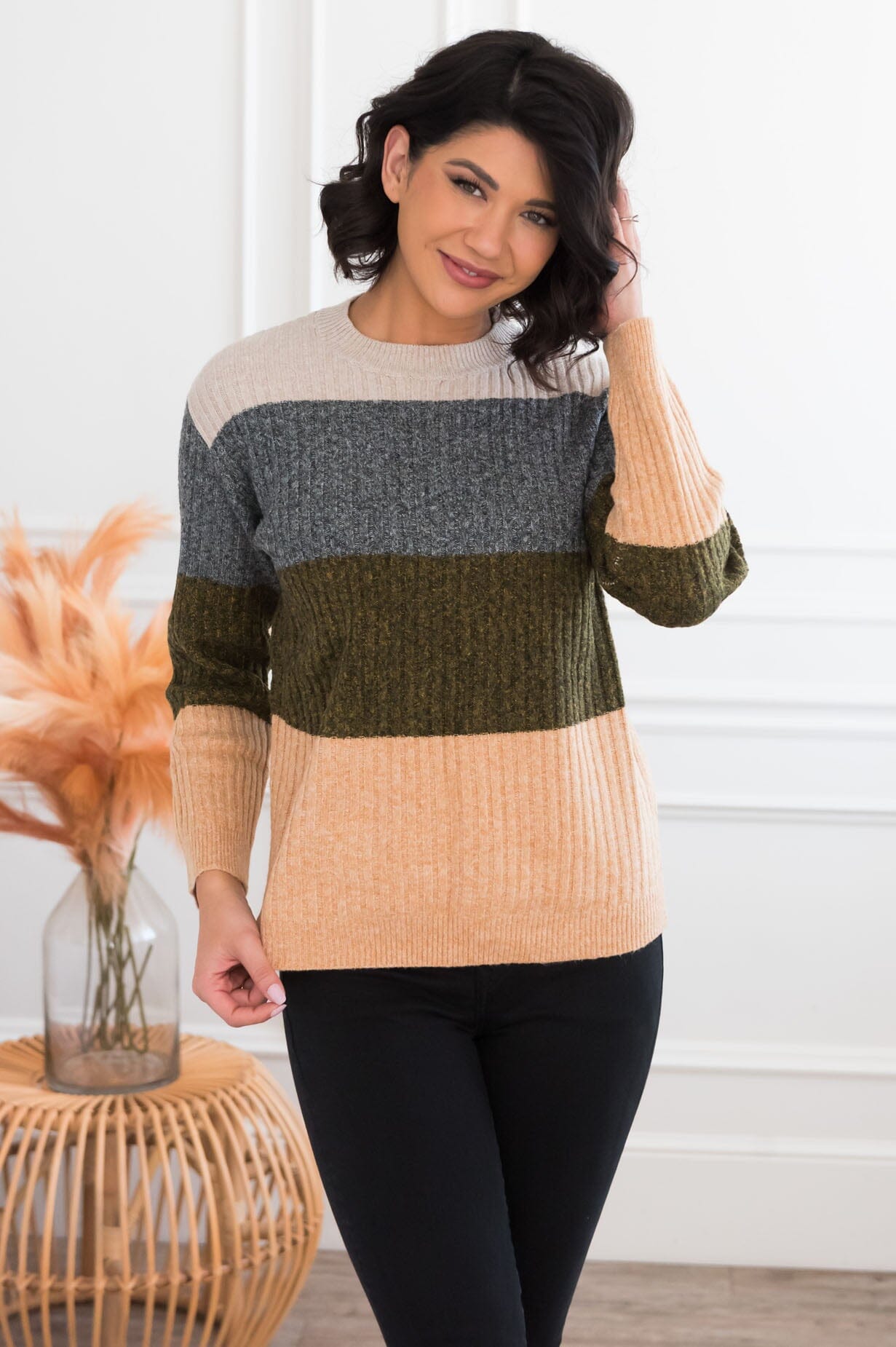 Fun In Fall Modest Sweater Tops vendor-unknown 