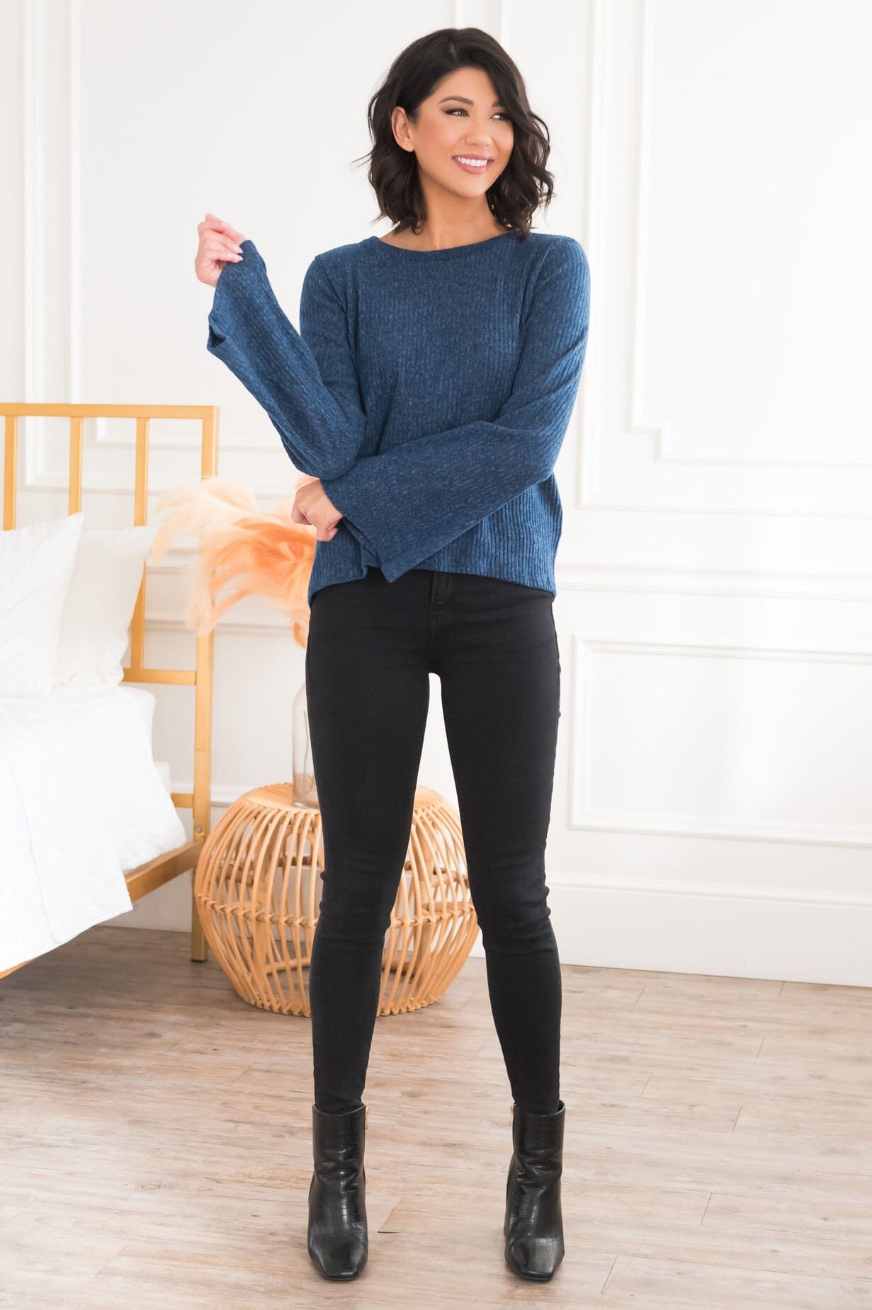 Beautiful You Modest Bell Sleeve Blouse NeeSee's Dresses 