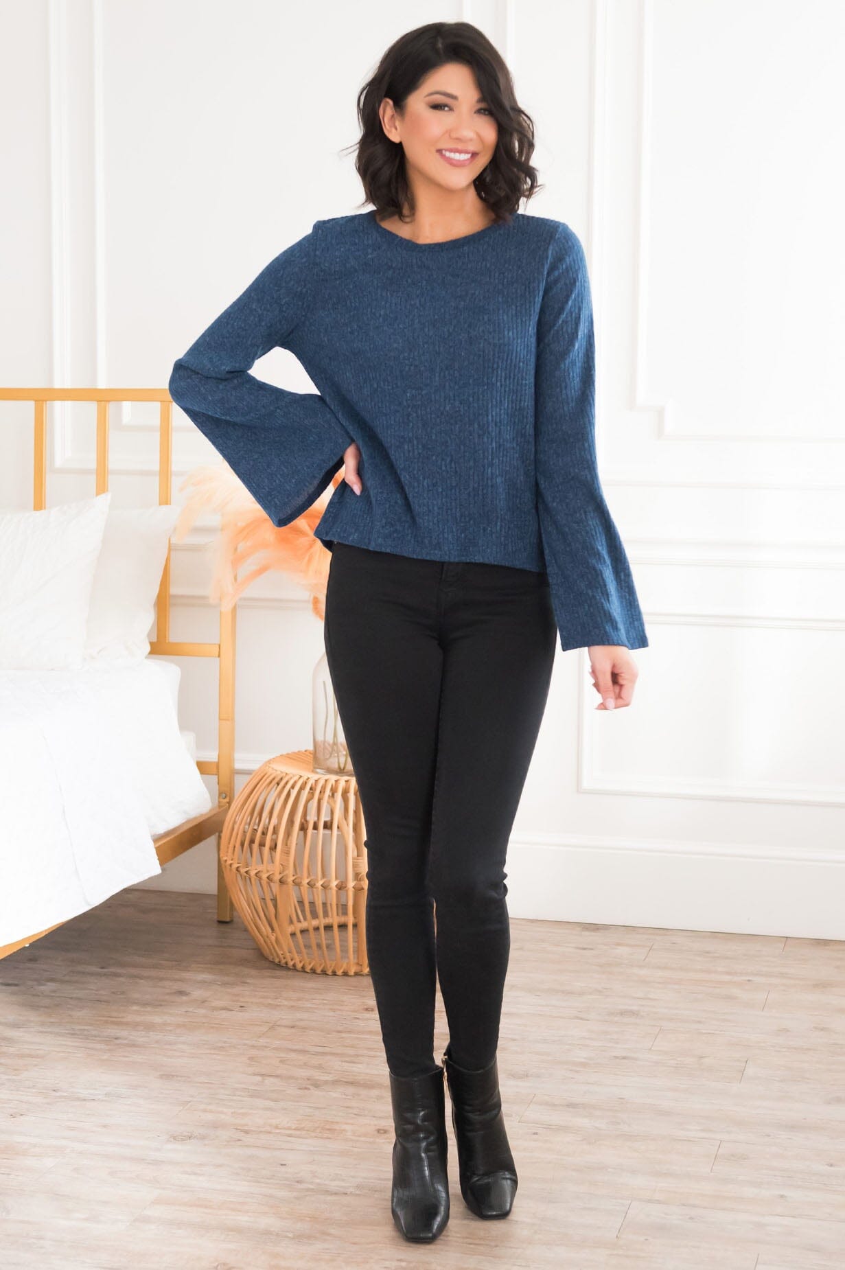 Beautiful You Modest Bell Sleeve Blouse NeeSee's Dresses 