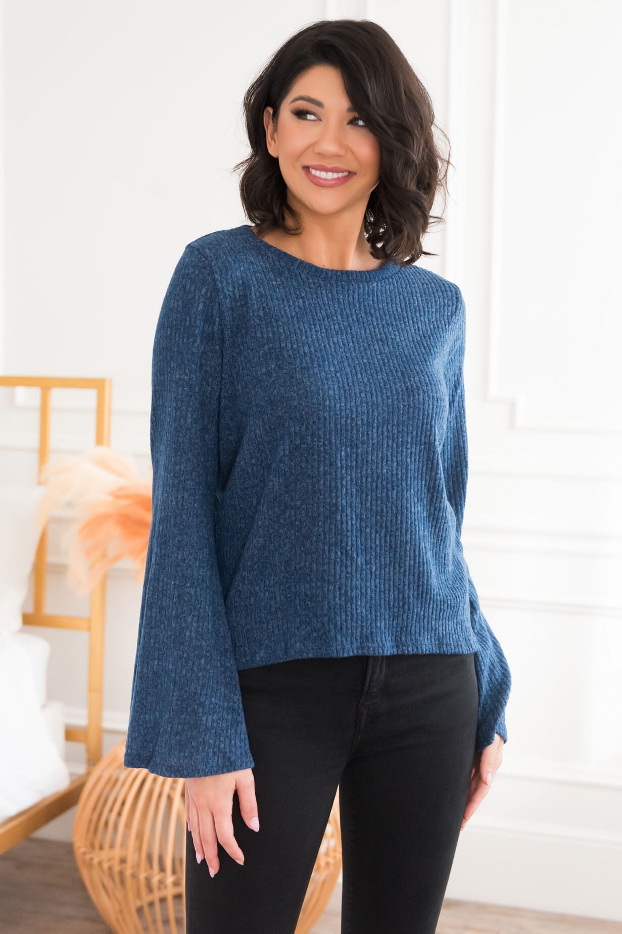 Beautiful You Modest Bell Sleeve Blouse NeeSee's Dresses 