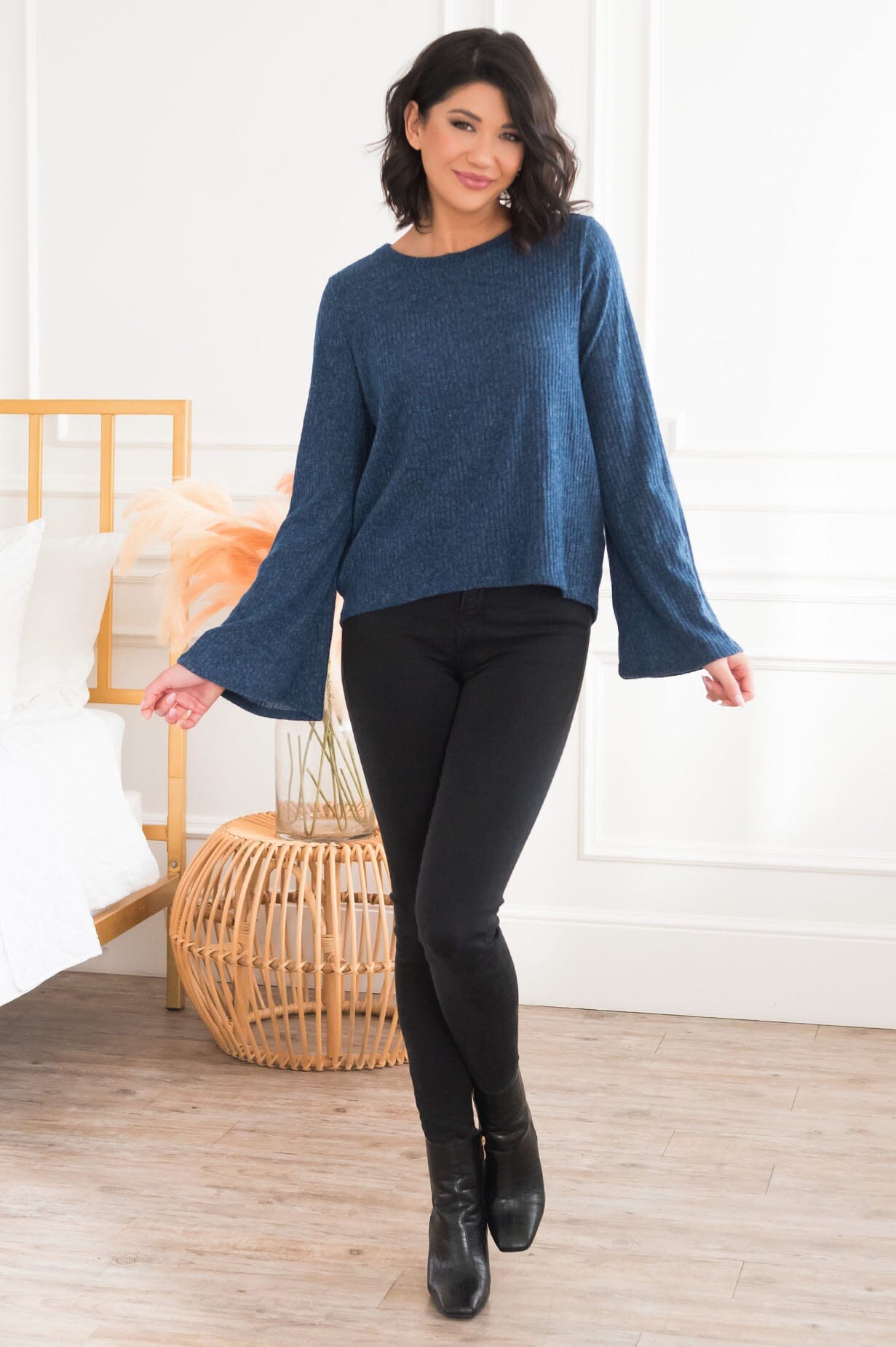 Beautiful You Modest Bell Sleeve Blouse NeeSee's Dresses 