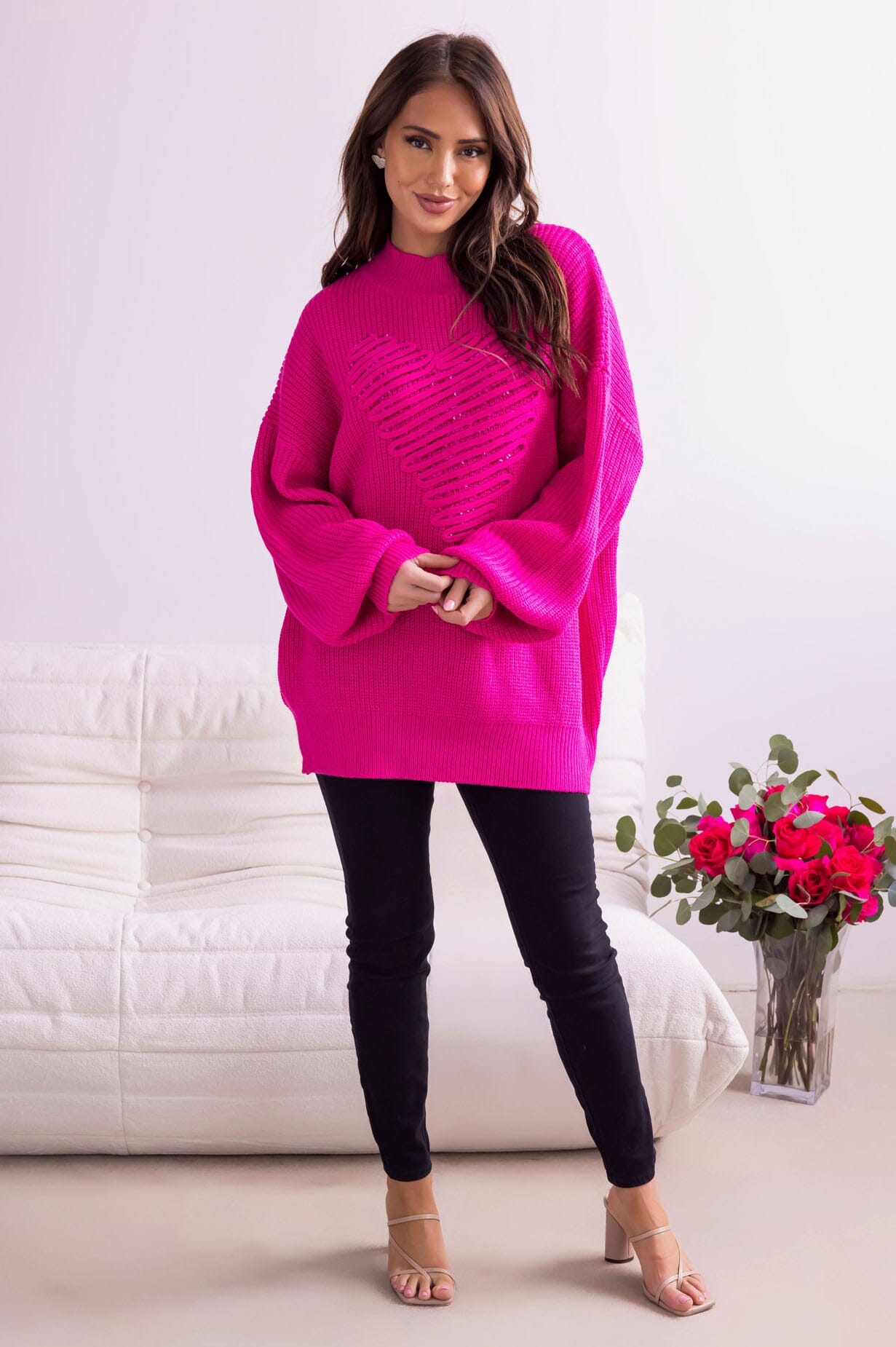 Coupled Up Sequin Heart Sweater Modest Dresses vendor-unknown 