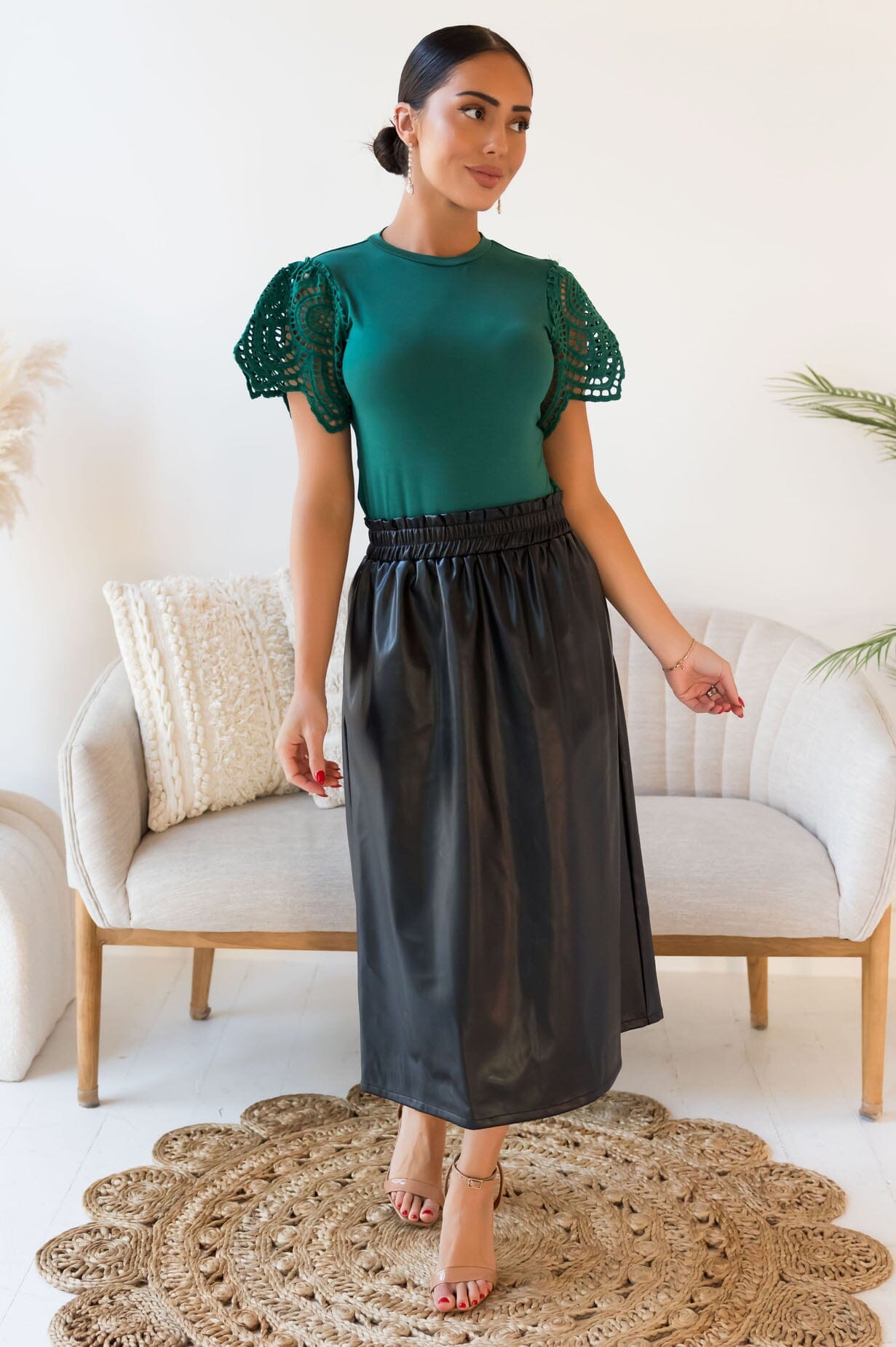 Dreams To Follow Faux Leather Skirt Skirts vendor-unknown 