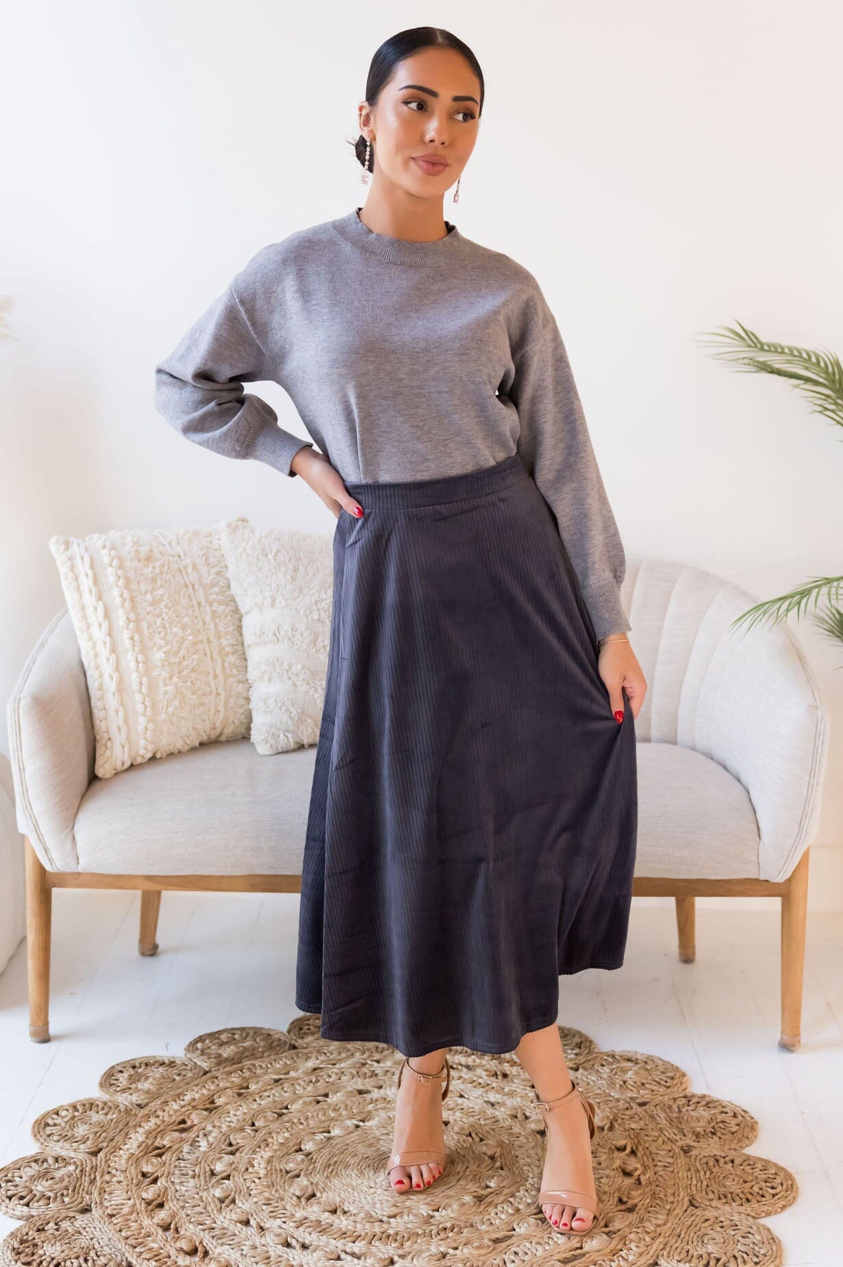 Smooth As Velvet Cord Skirt