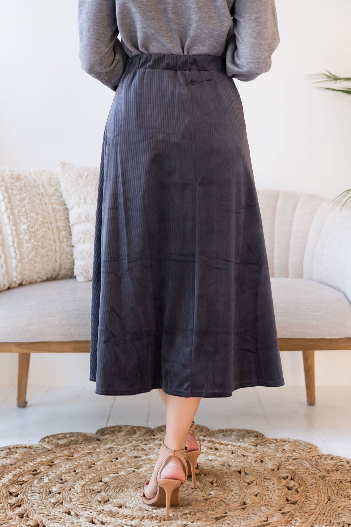 Smooth As Velvet Cord Skirt Skirts vendor-unknown 