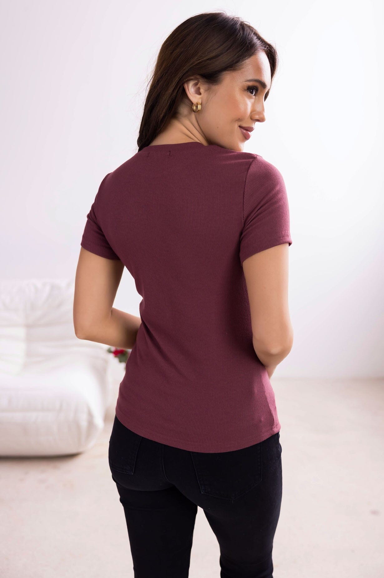 Ever So Lovely Modest Ribbed Top Tops vendor-unknown 