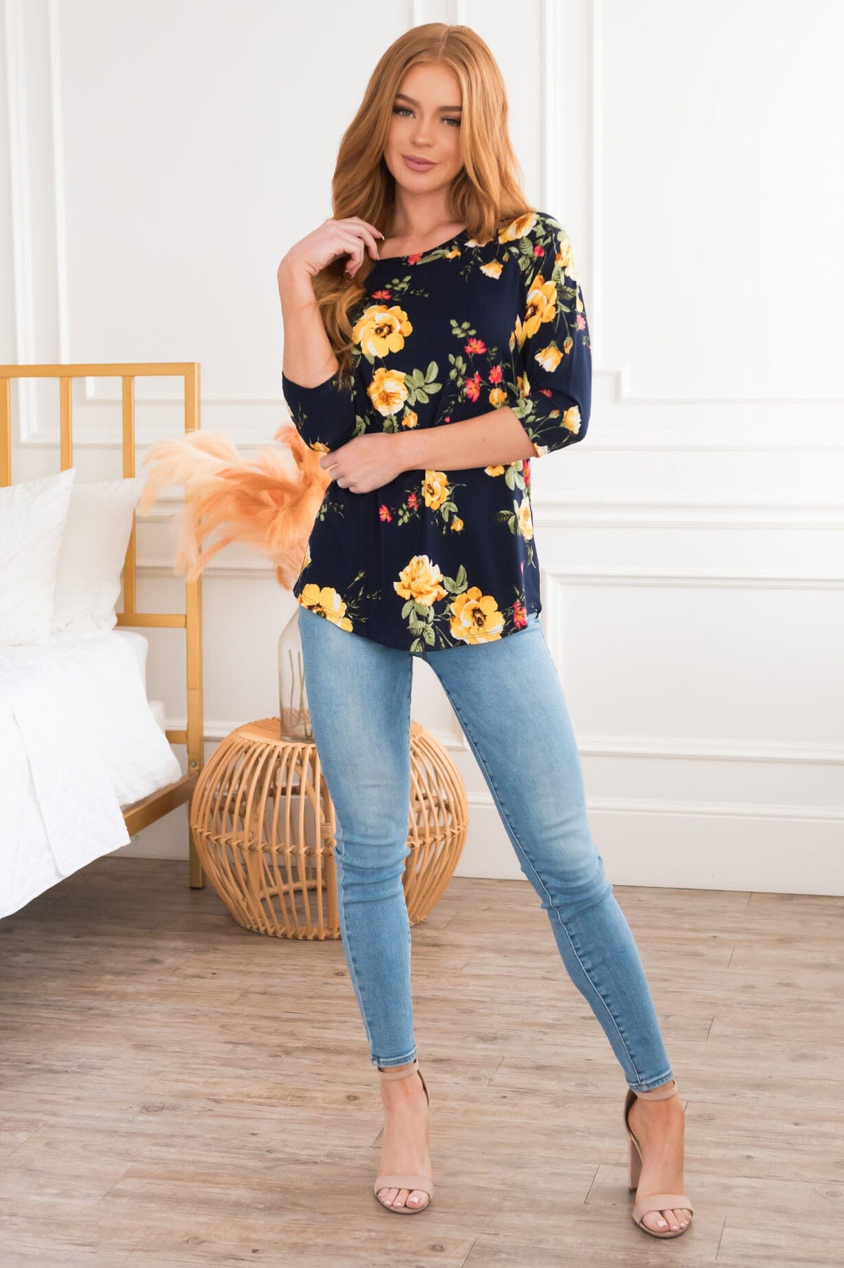 Dreaming Of Flowers Modest Floral Top NeeSee's Dresses 