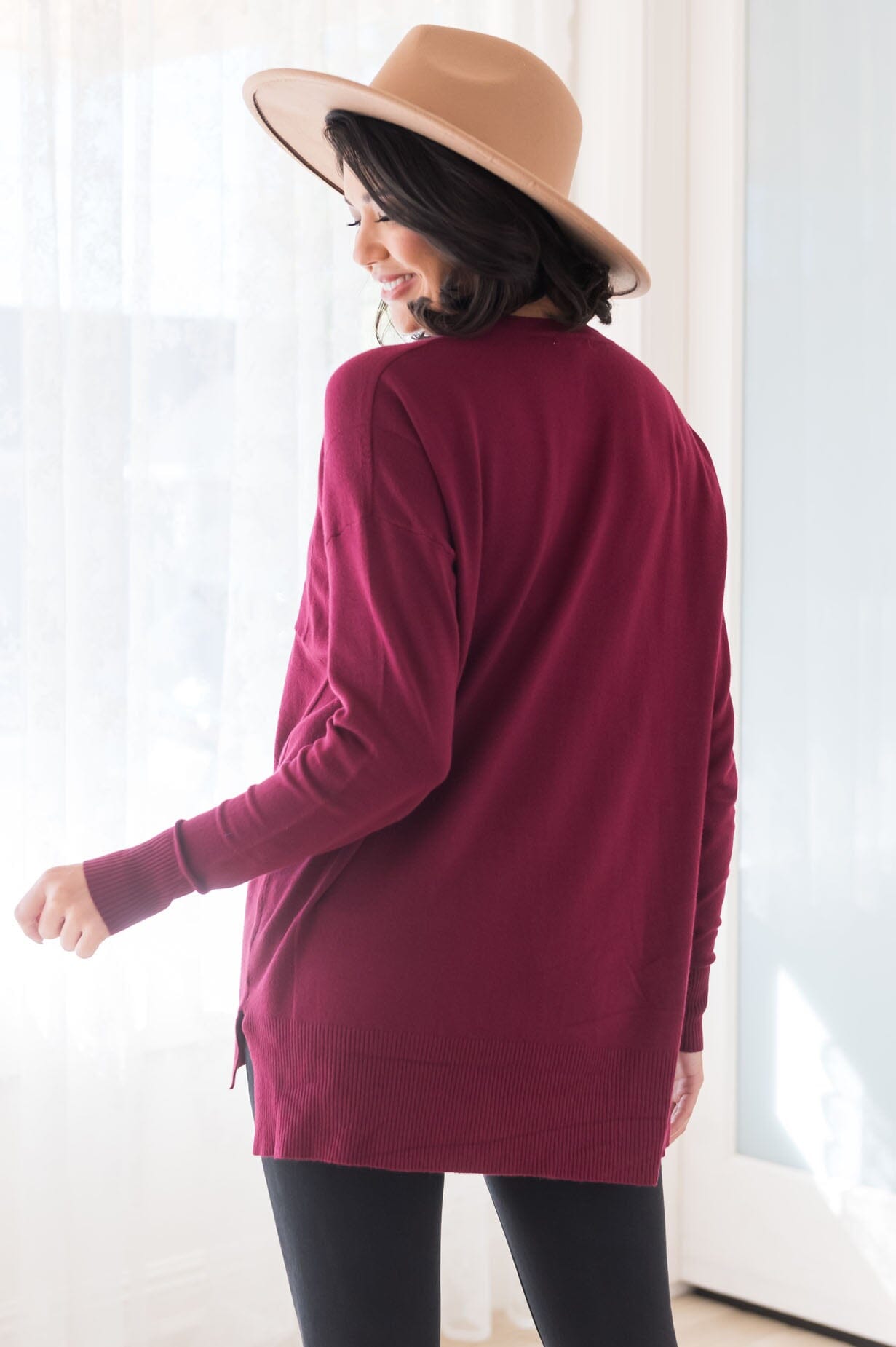 Foggy Mornings Pocket Modest Sweater Tops vendor-unknown 