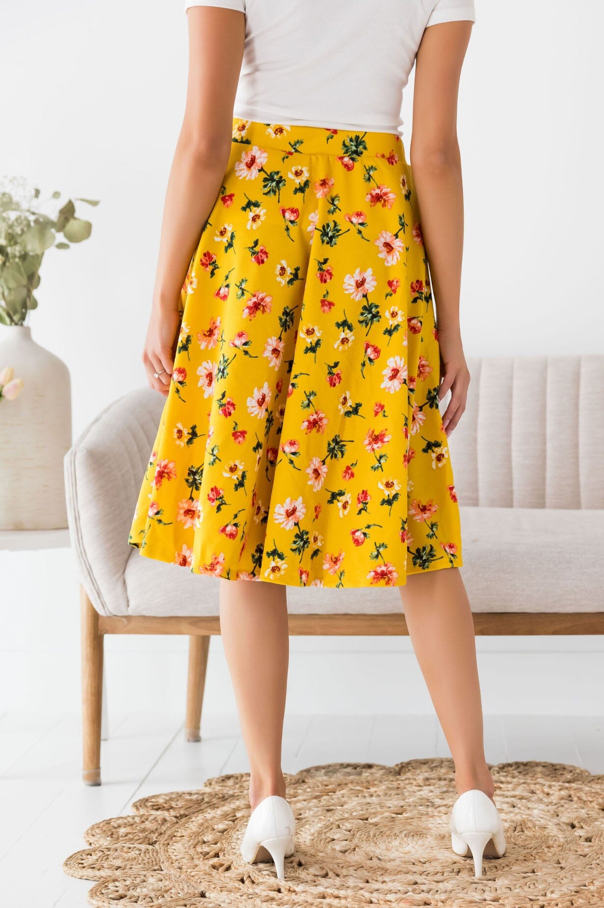 Bouquet of Flowers Modest Circle Skirt Modest Dresses vendor-unknown 