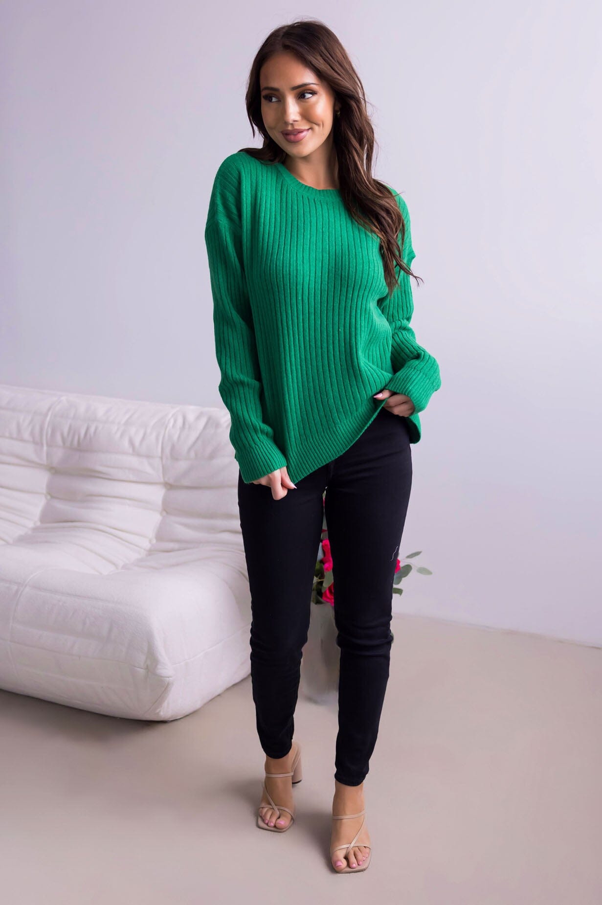 Peaceful Afternoon Ribbed Sweater Tops vendor-unknown 