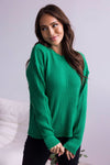 Peaceful Afternoon Ribbed Sweater Tops vendor-unknown 