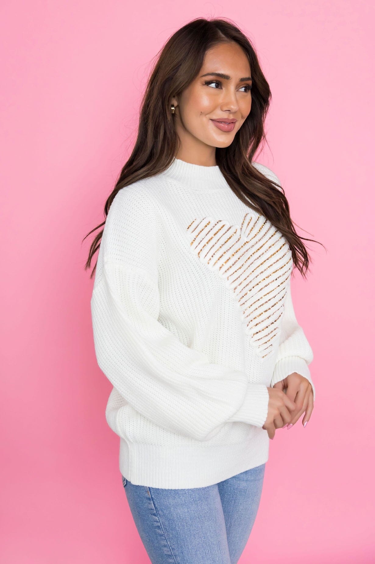 Coupled Up Sequin Heart Sweater Modest Dresses vendor-unknown 