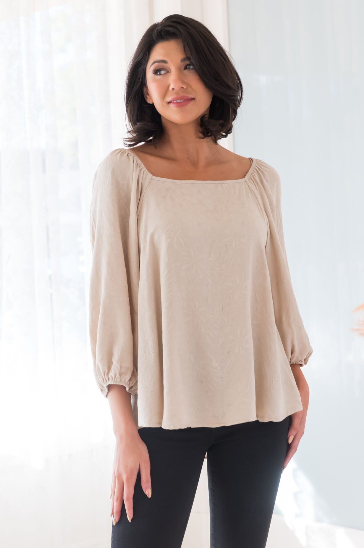 It's All About Timing Modest Blouse Tops vendor-unknown 