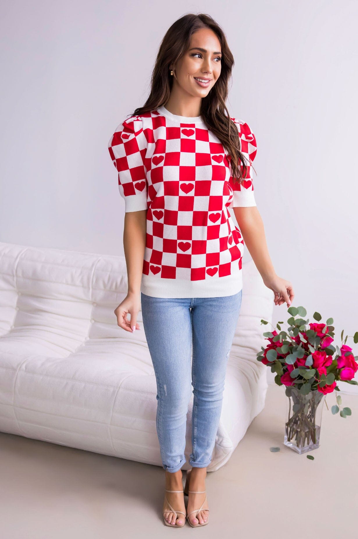 Not Playing Games Puff Sleeve Sweater Modest Dresses vendor-unknown 