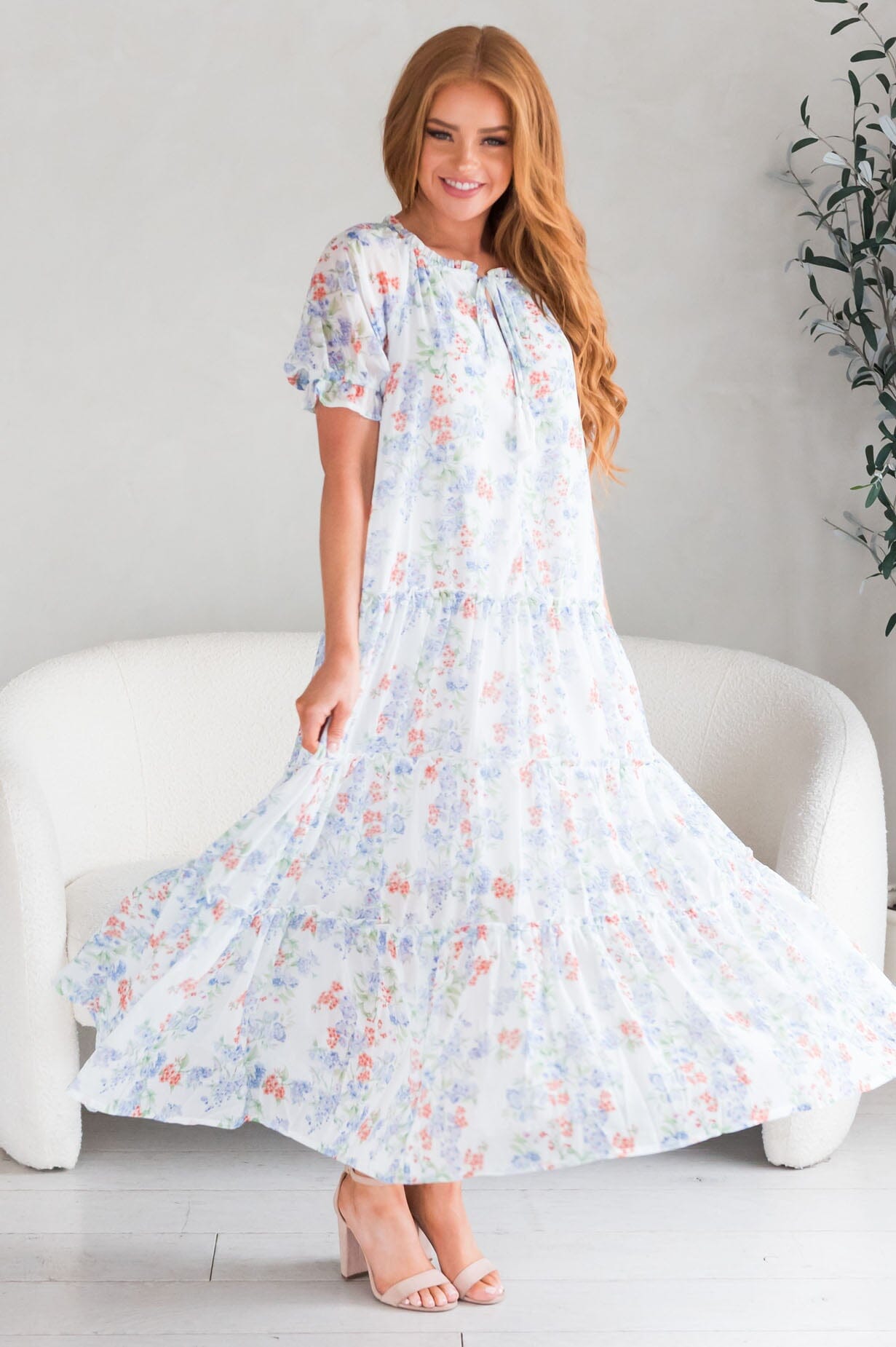 The Morissa Modest Floral Dress - NeeSee's Dresses