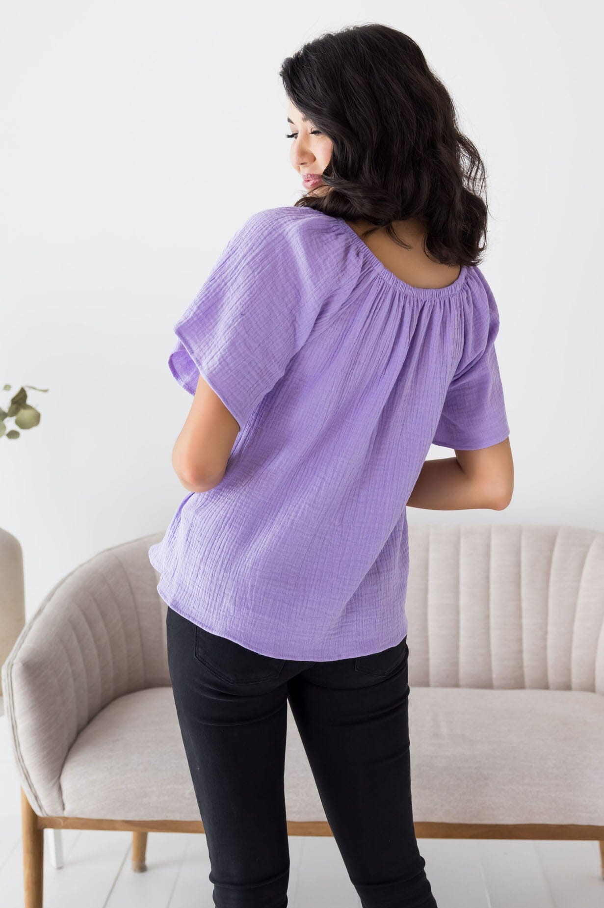 Lovely Lessons Textured Blouse Tops vendor-unknown 