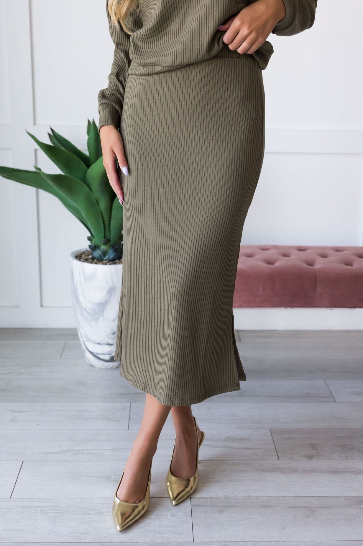 Classy And Cozy Modest Sweater Skirt Tops vendor-unknown 