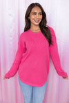 Falling In Love Waffle Sweater Tops vendor-unknown