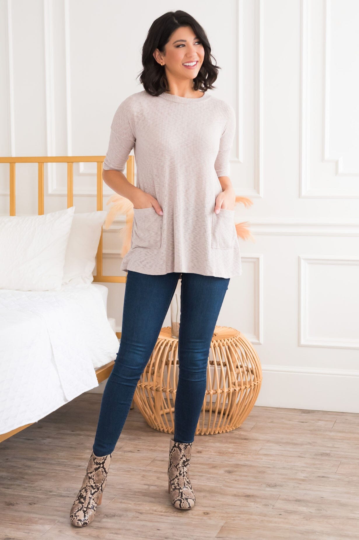 Light Up My Day Modest Pocket Tunic Modest Dresses vendor-unknown 