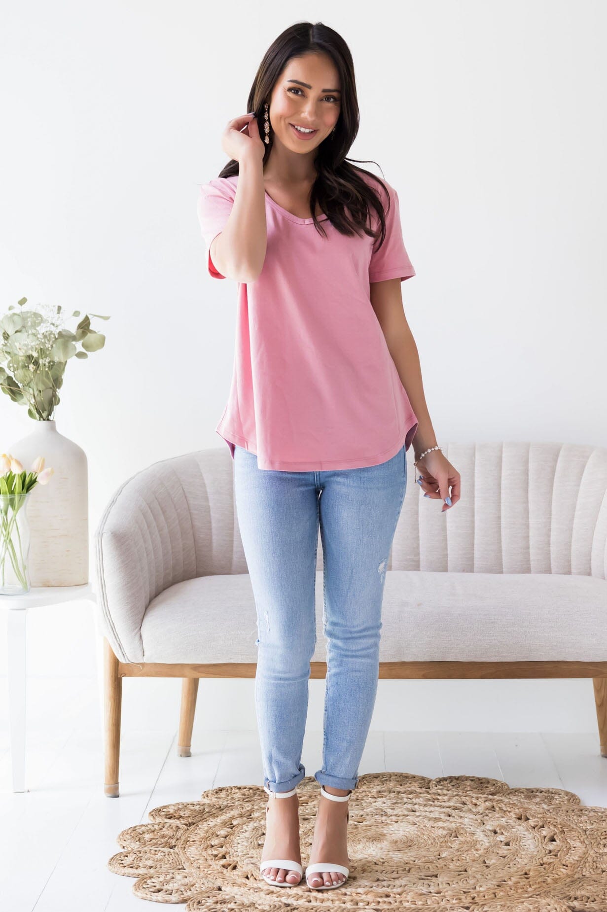 Not Just Basic V-Neck Tee NeeSee's Dresses 