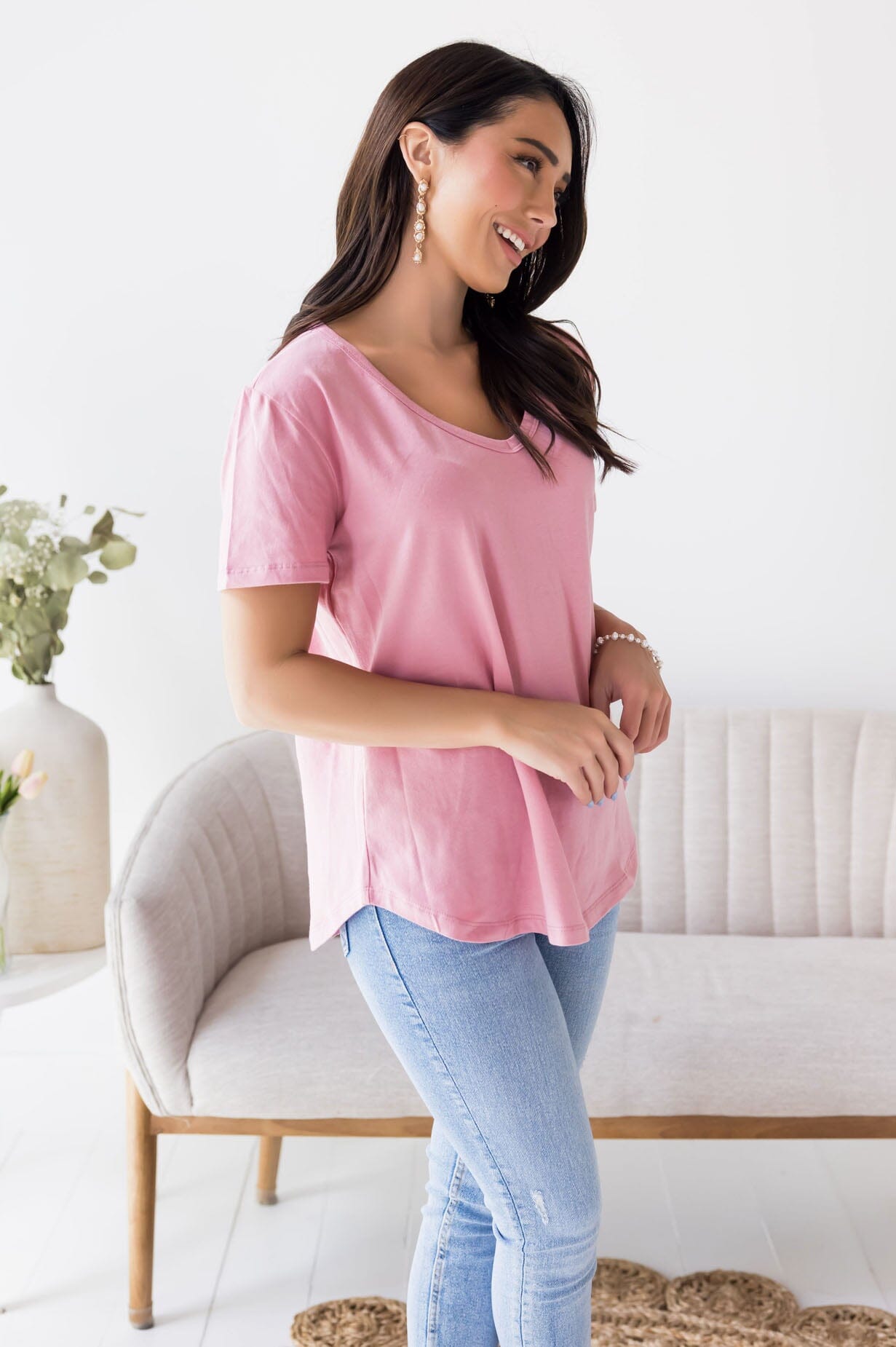 Not Just Basic V-Neck Tee NeeSee's Dresses 