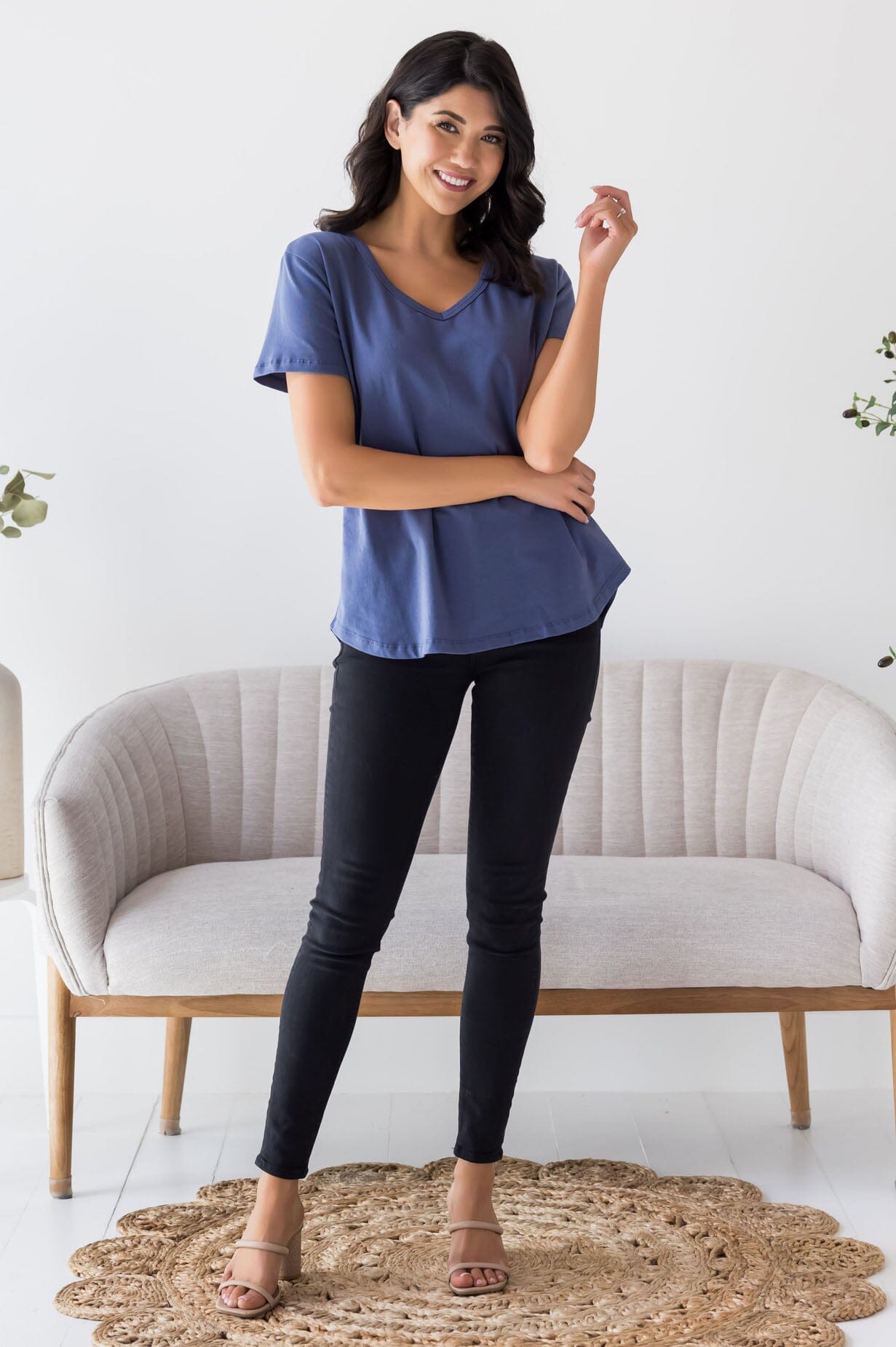 Not Just Basic V-Neck Tee NeeSee's Dresses 