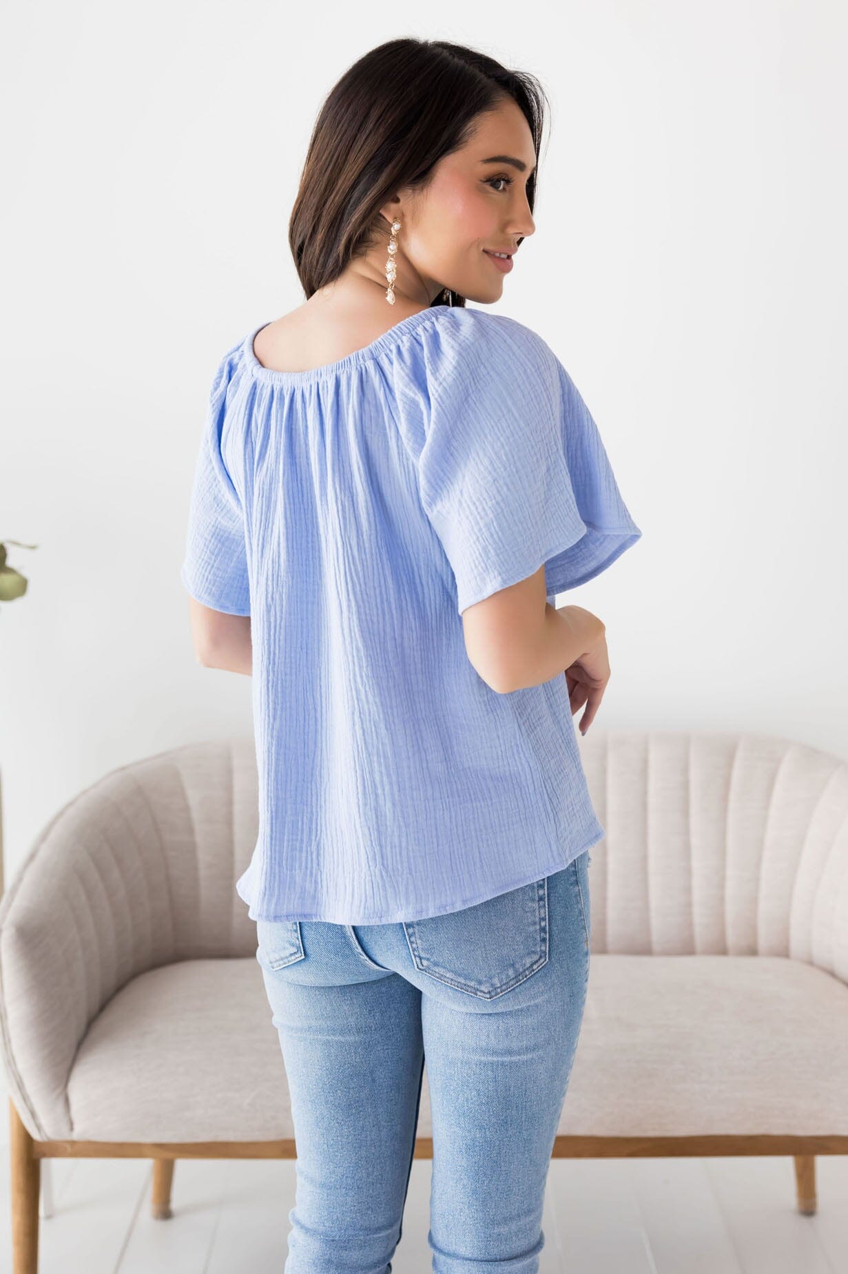 Lovely Lessons Textured Blouse Tops vendor-unknown 