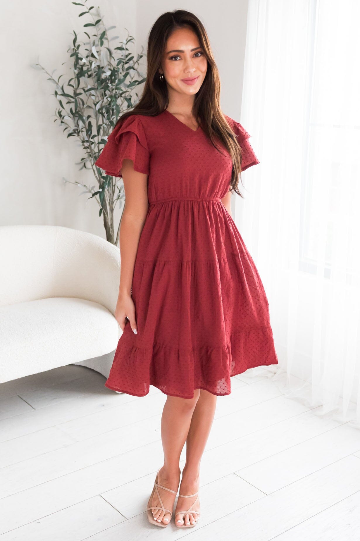 The Amy Swiss Dot Modest Dresses vendor-unknown 