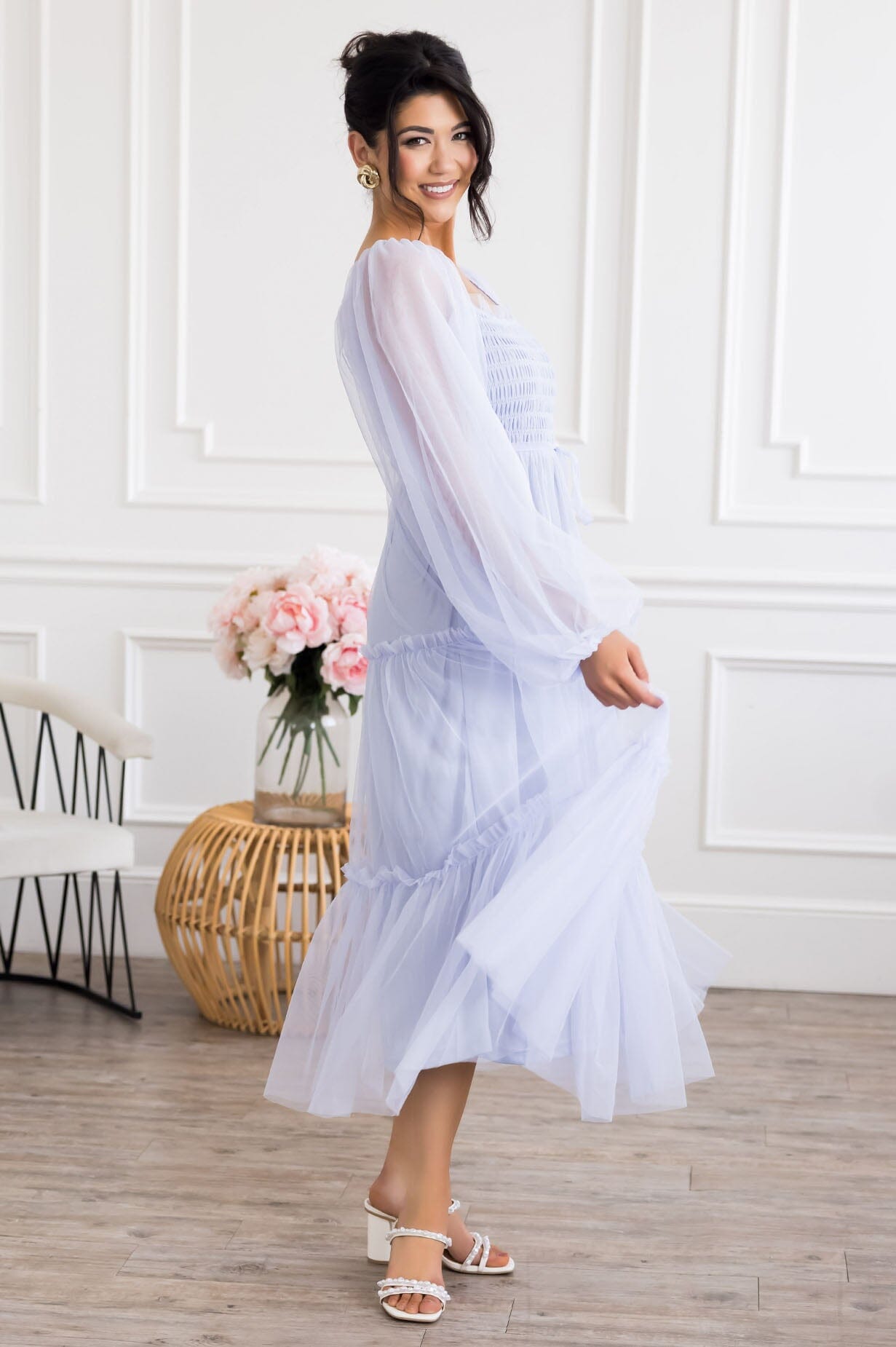 The Avilynn Modest Tulle Dress
