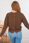 Take The Chance Modest Button Back Sweater Tops vendor-unknown