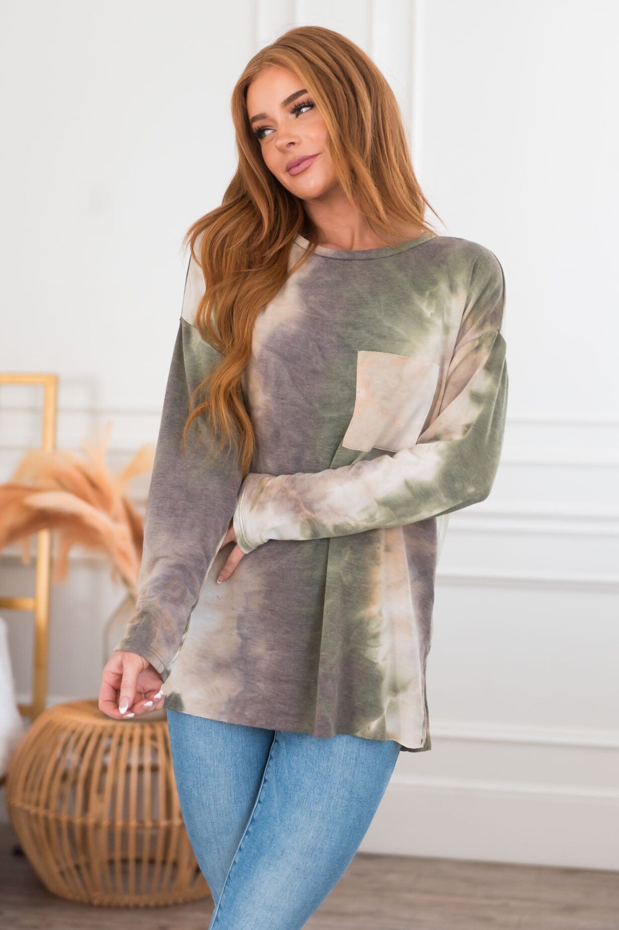 Committed To Joy Modest Pocket Top Modest Dresses vendor-unknown 