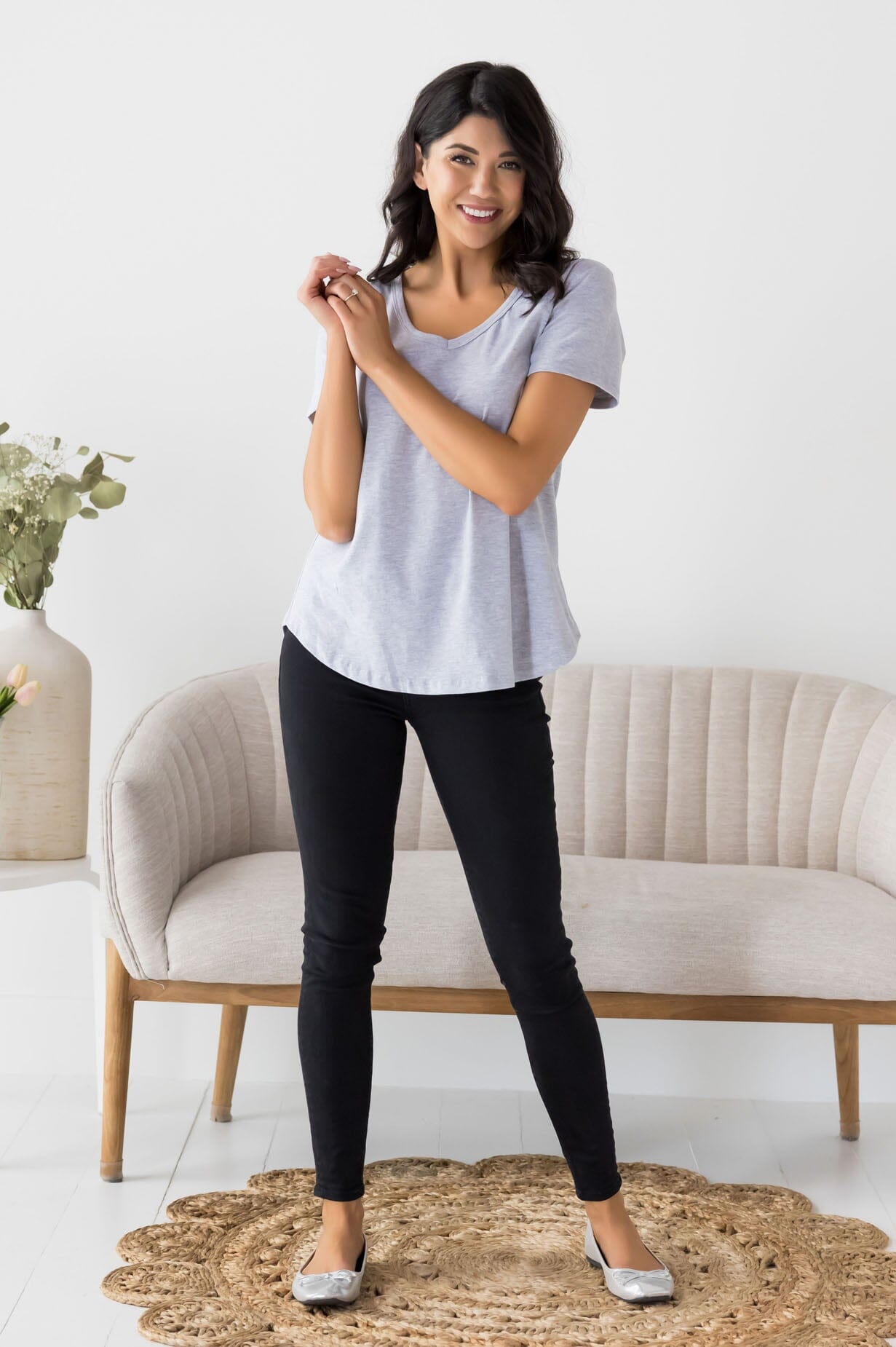 Not Just Basic V-Neck Tee NeeSee's Dresses 