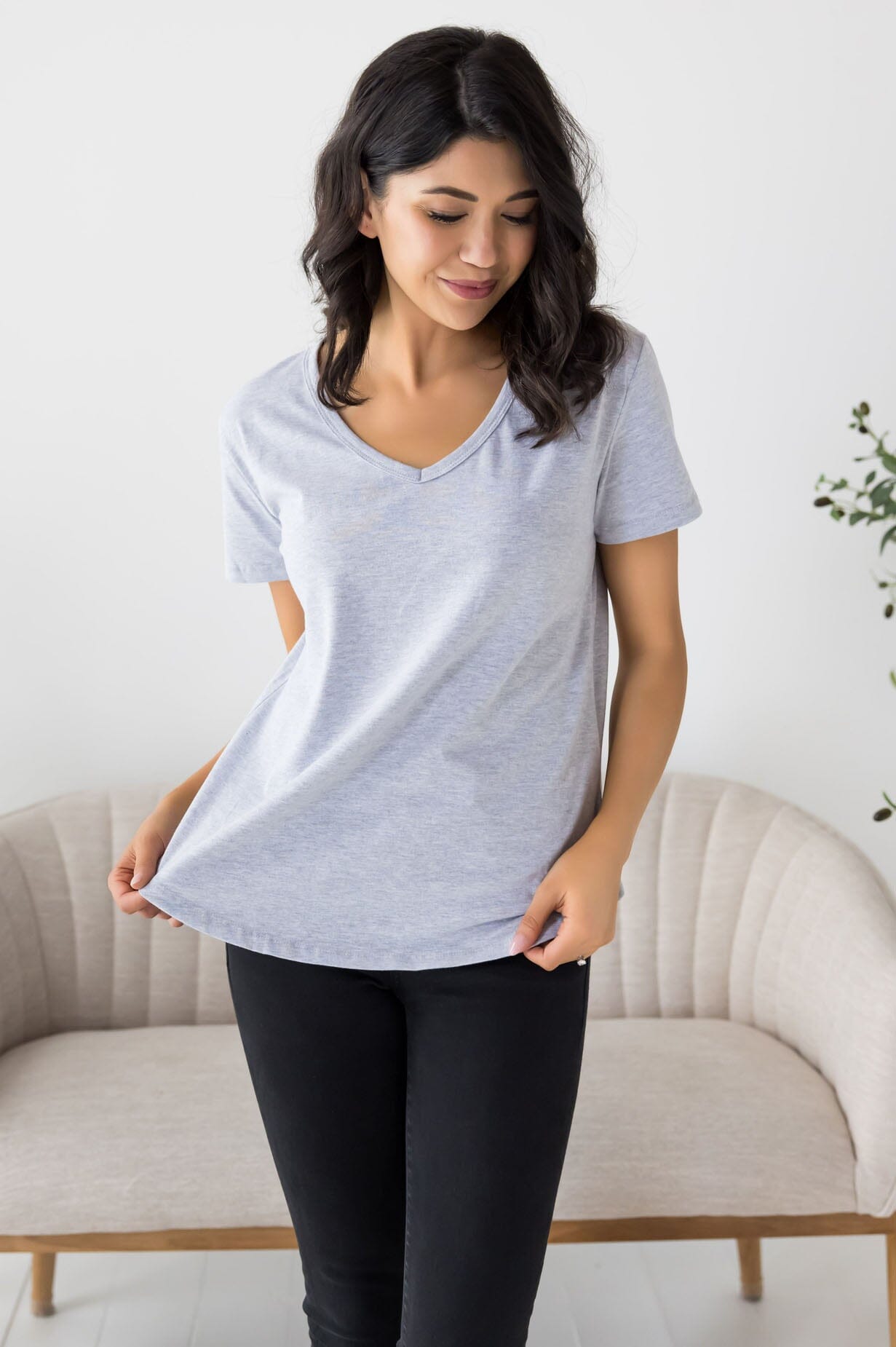 Not Just Basic V-Neck Tee NeeSee's Dresses 