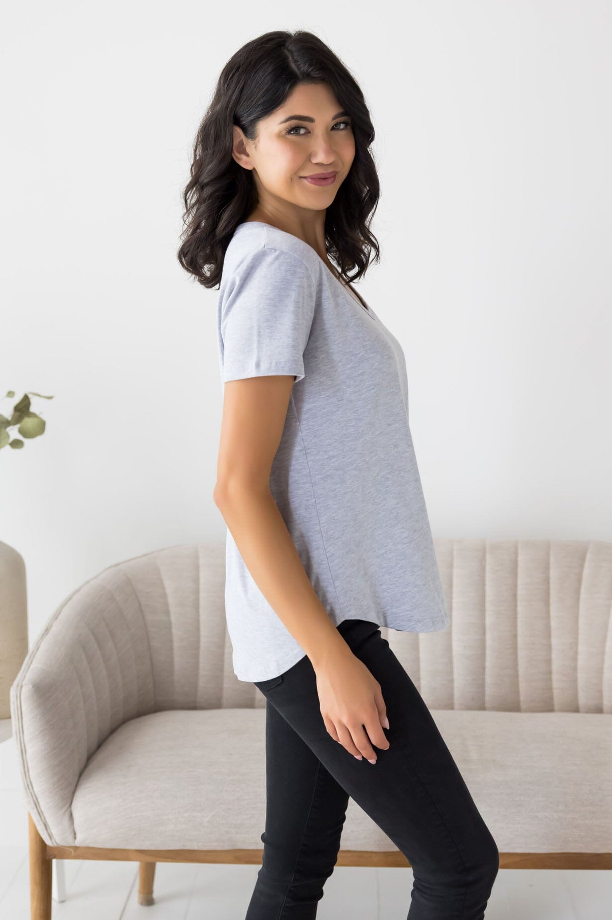 Not Just Basic V-Neck Tee NeeSee's Dresses 