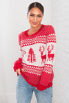 Happy Christmas Modest Fair Isle Sweater Modest Dresses vendor-unknown