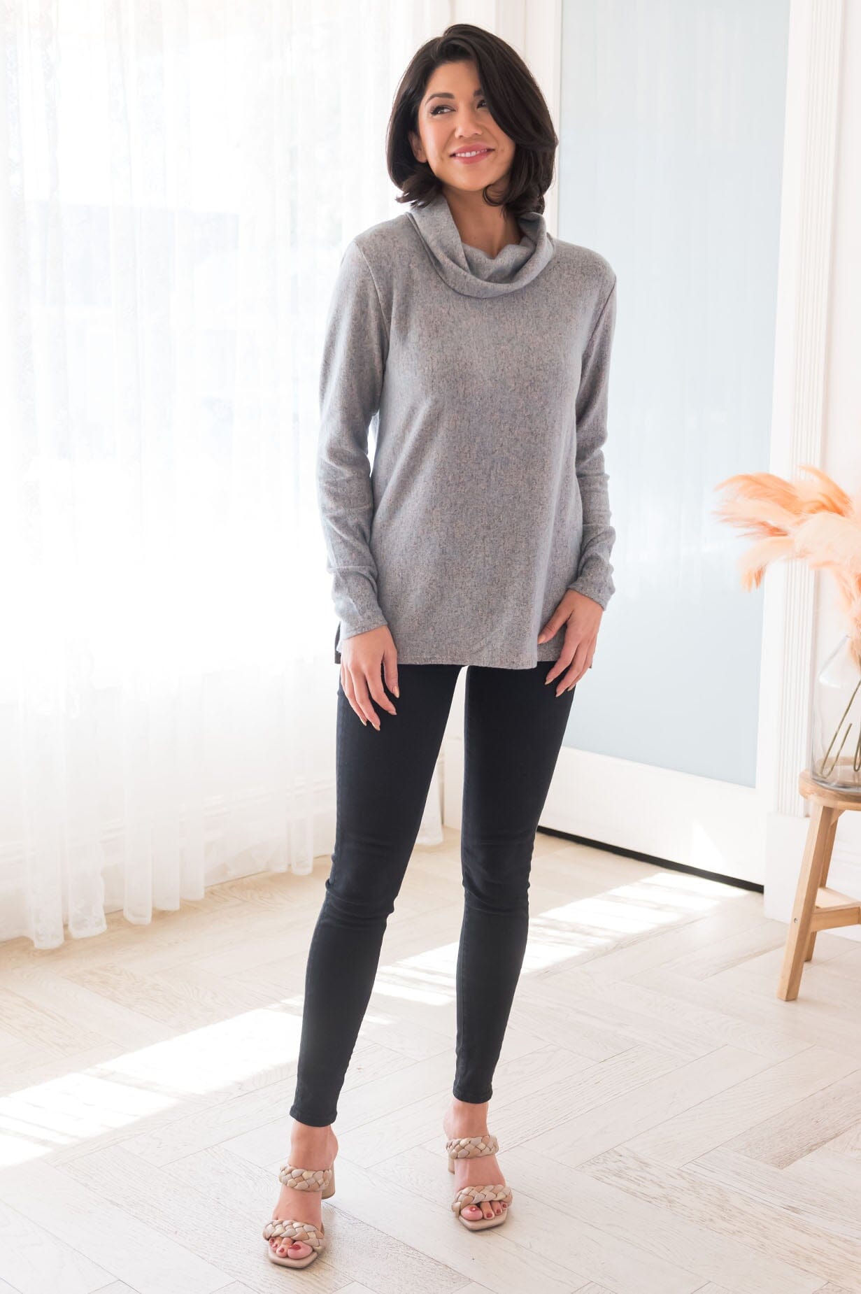 You Are So Loved Modest Cowl Neck Sweater Tops vendor-unknown 