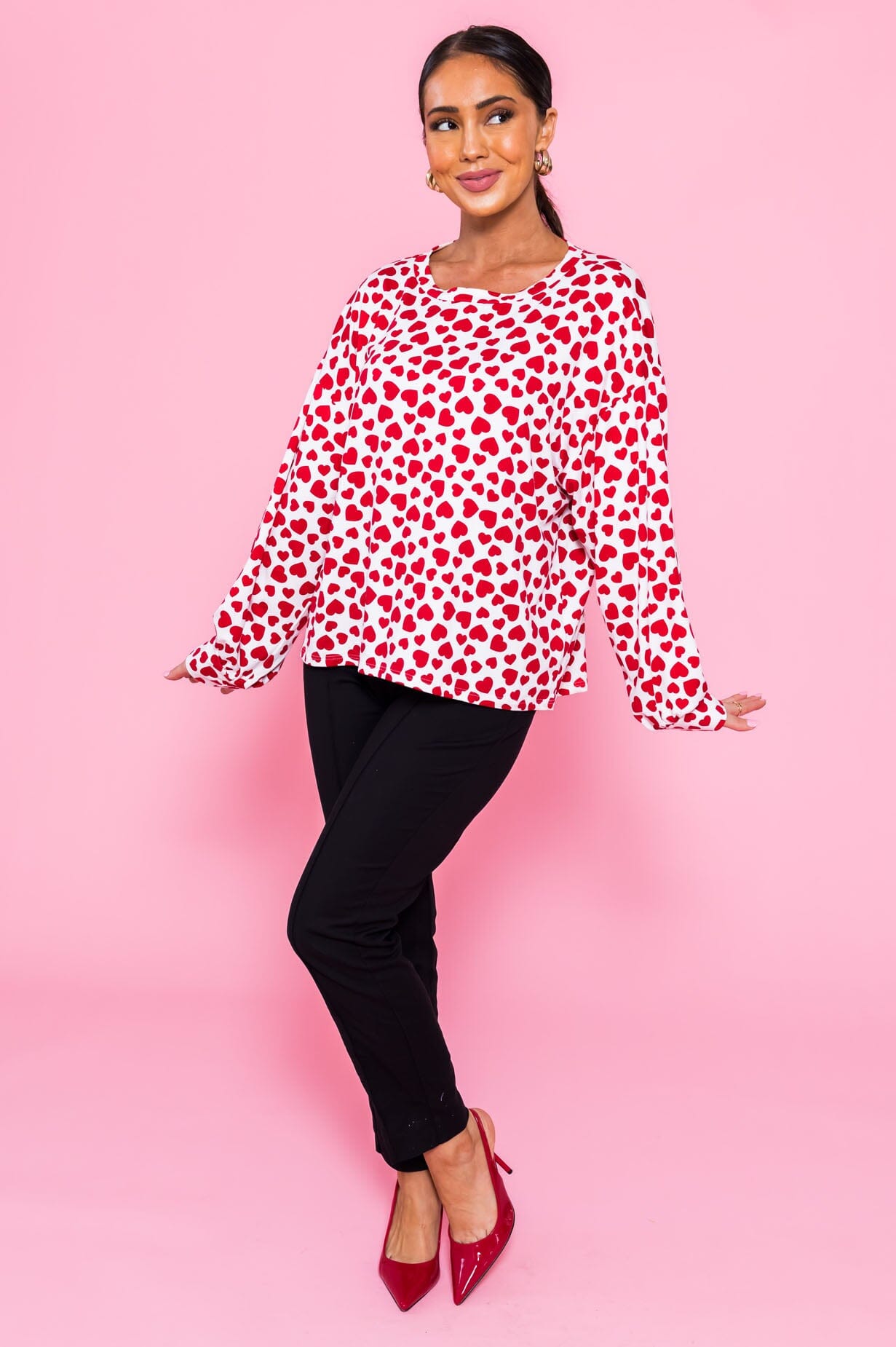 Content Heart Blouse Modest Dresses vendor-unknown 