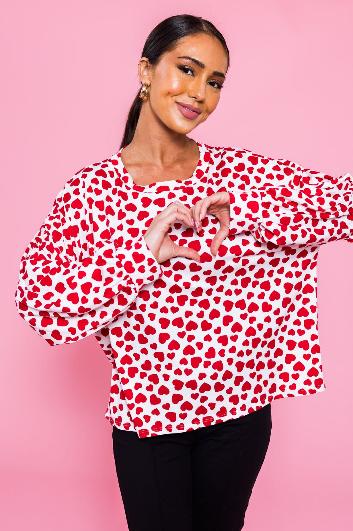 Content Heart Blouse Modest Dresses vendor-unknown 