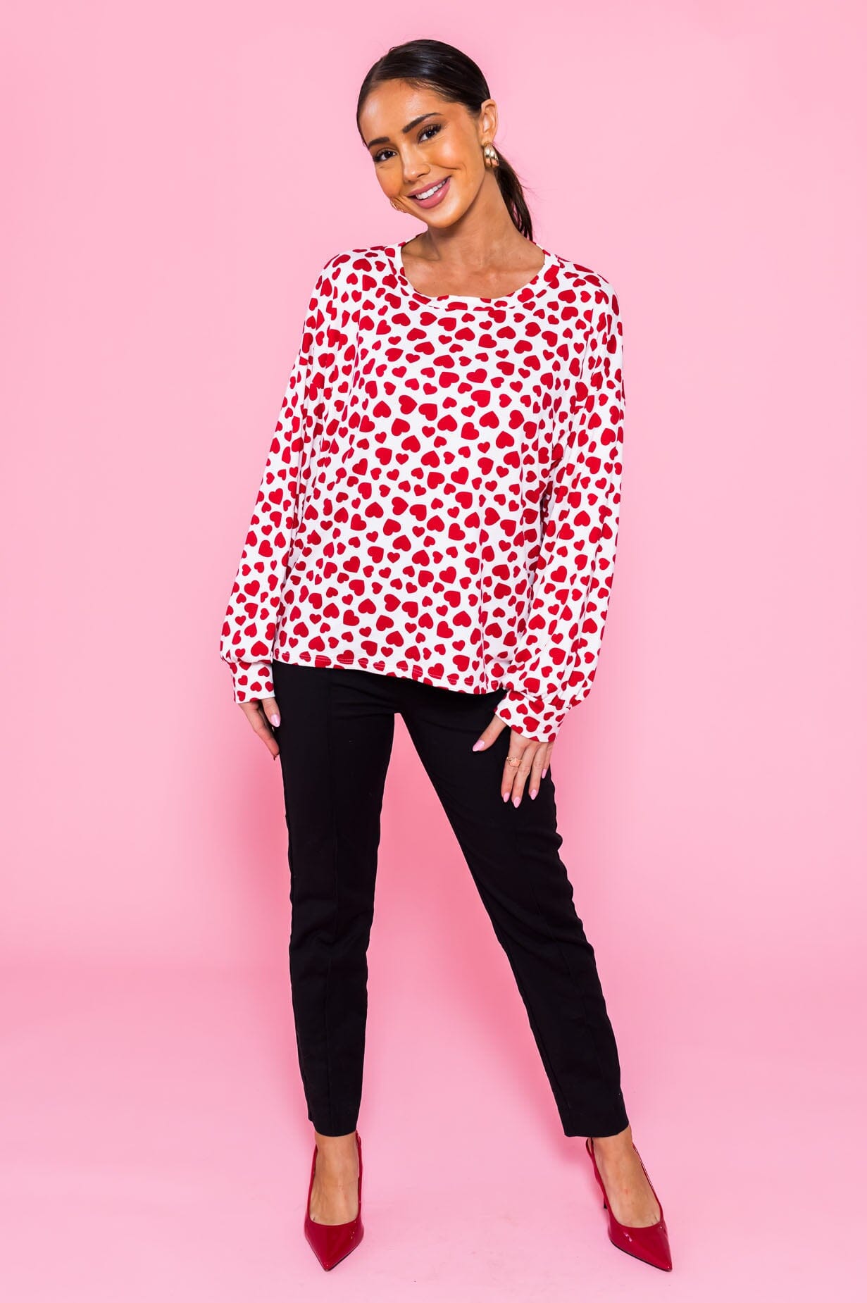 Content Heart Blouse Modest Dresses vendor-unknown 