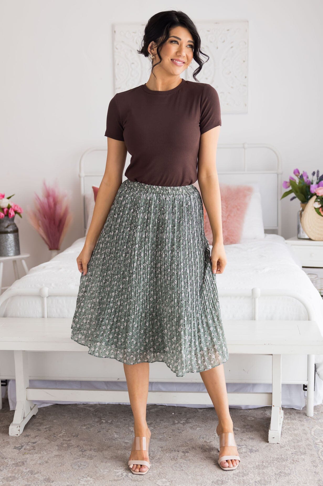 Always Blooming Modest Pleat Skirt Modest Dresses vendor-unknown 